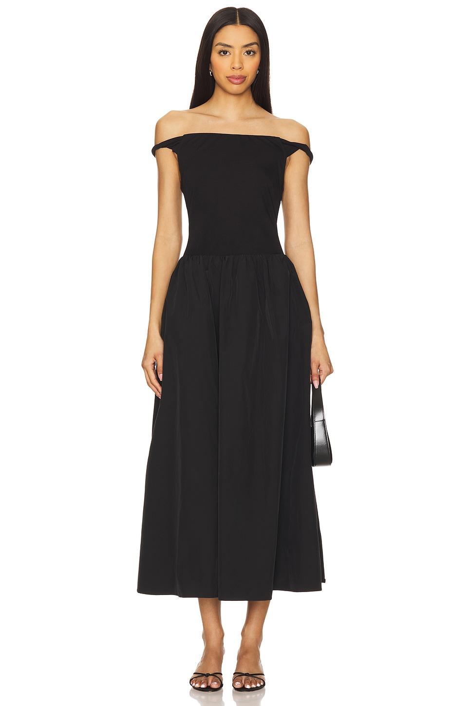 off shoulder poplin dress