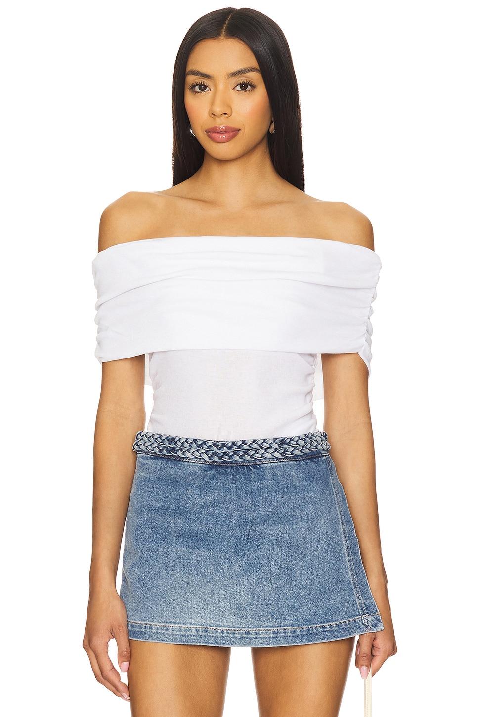 off shoulder rib tee