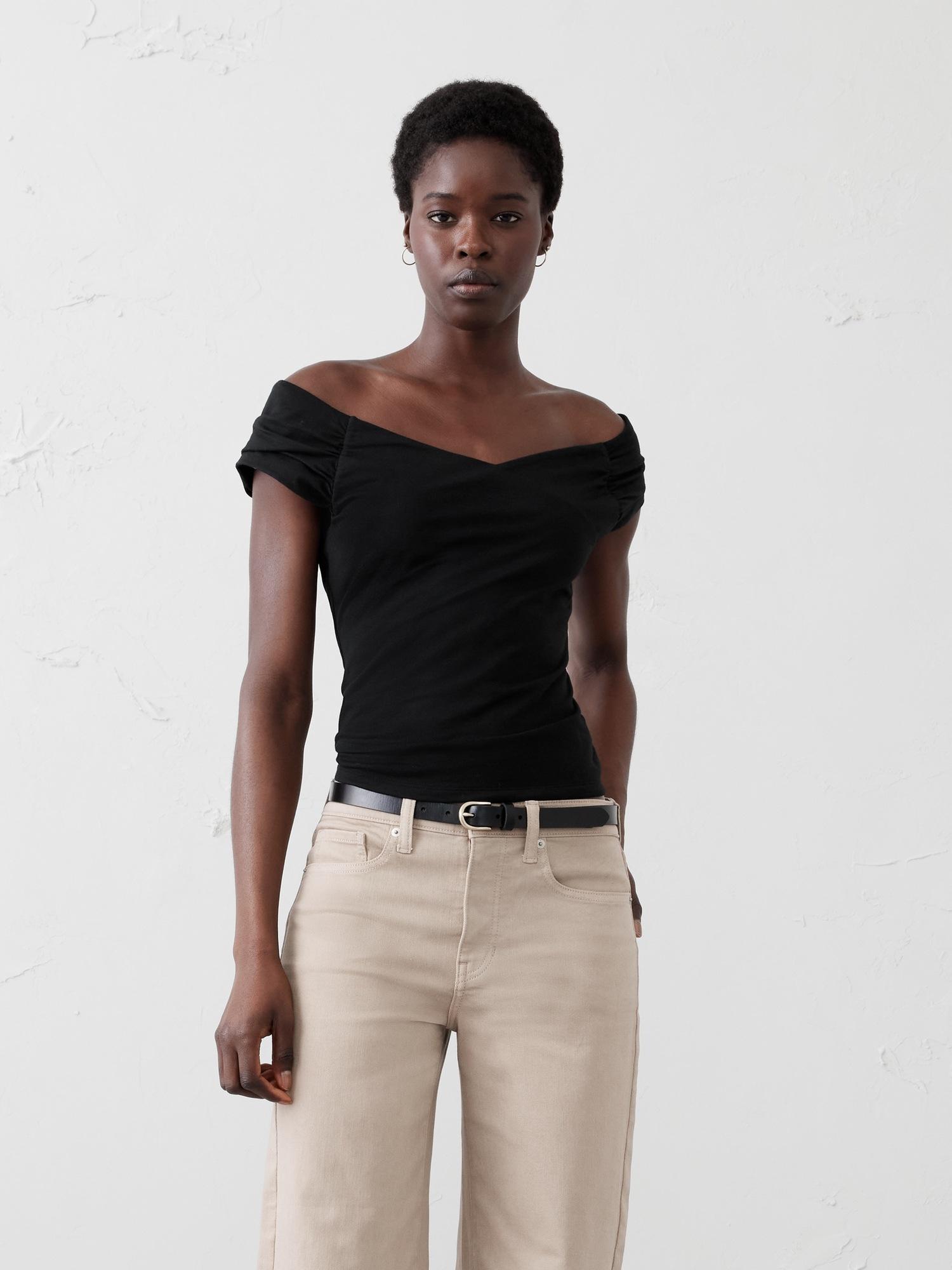 off-shoulder soft stretch top