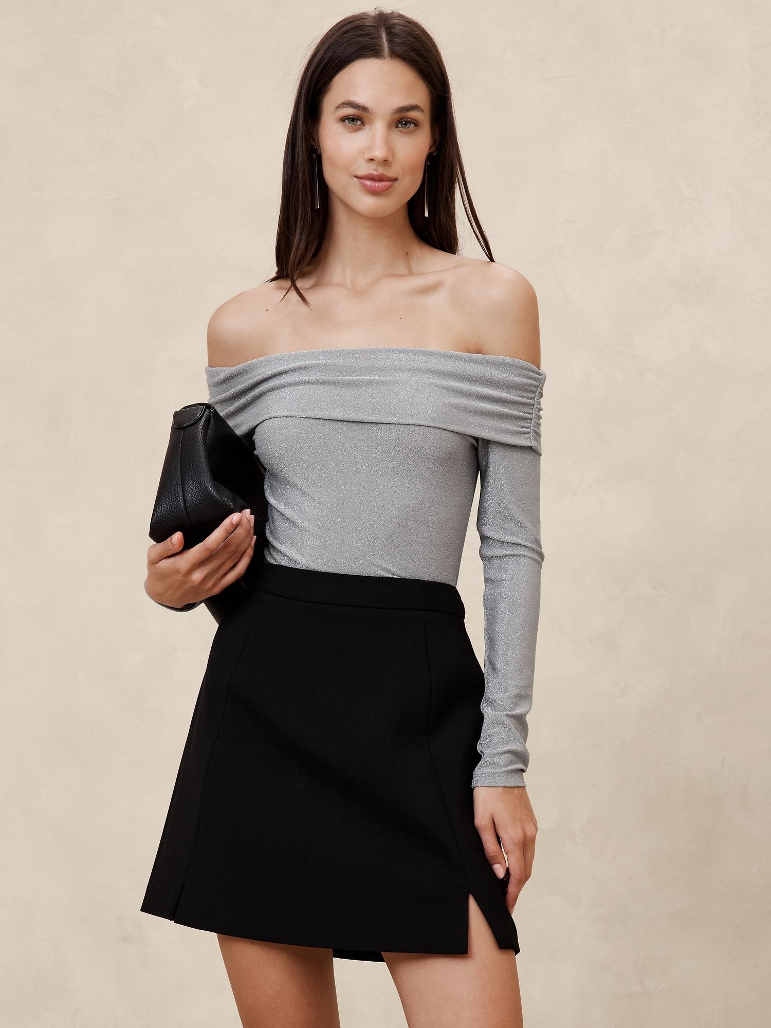 off-shoulder sparkle top