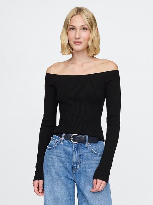 off-shoulder sweater top