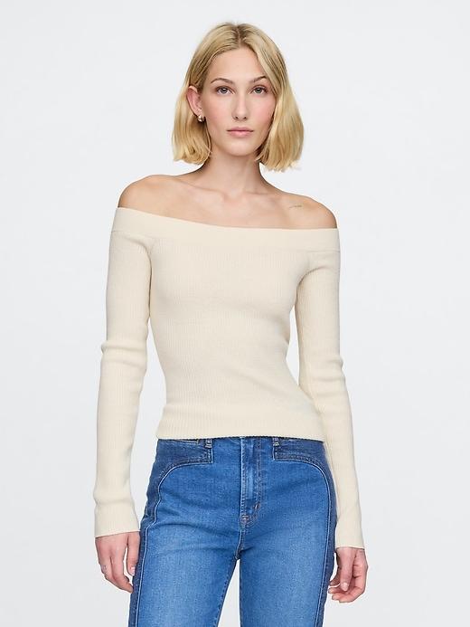 off-shoulder sweater top