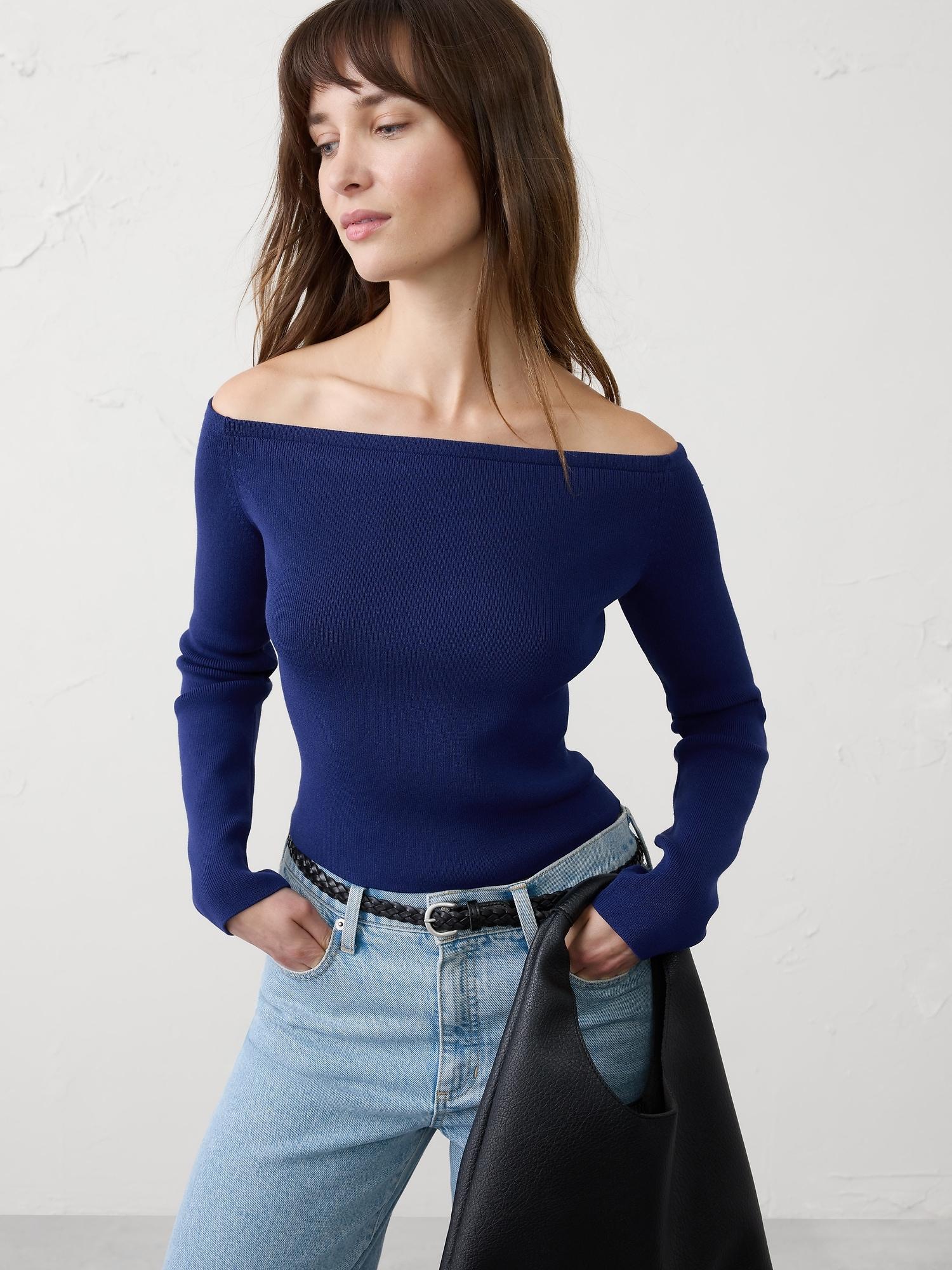 off-shoulder sweater