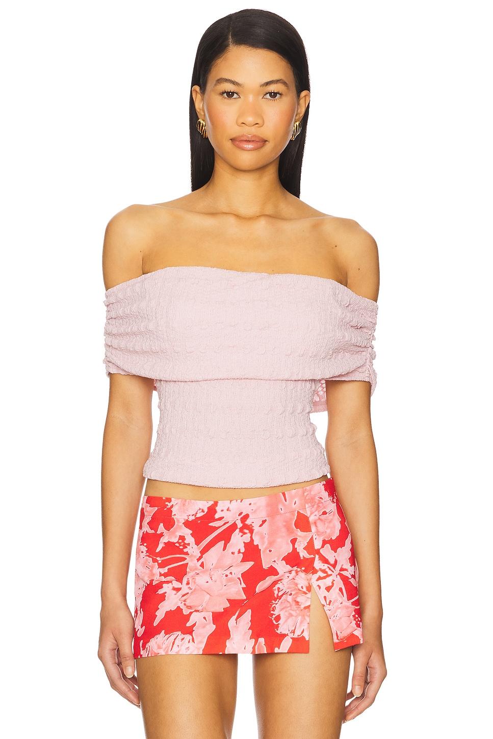 off shoulder textured knit top