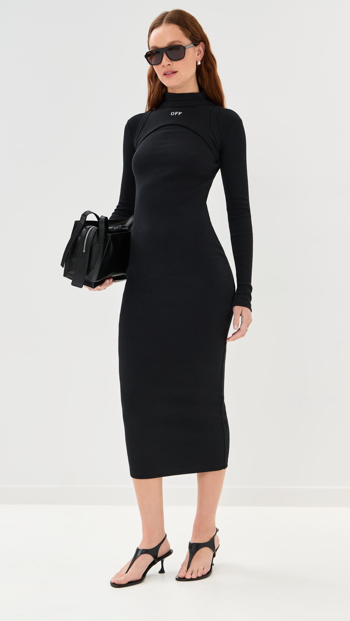 off stamp rib round long dress