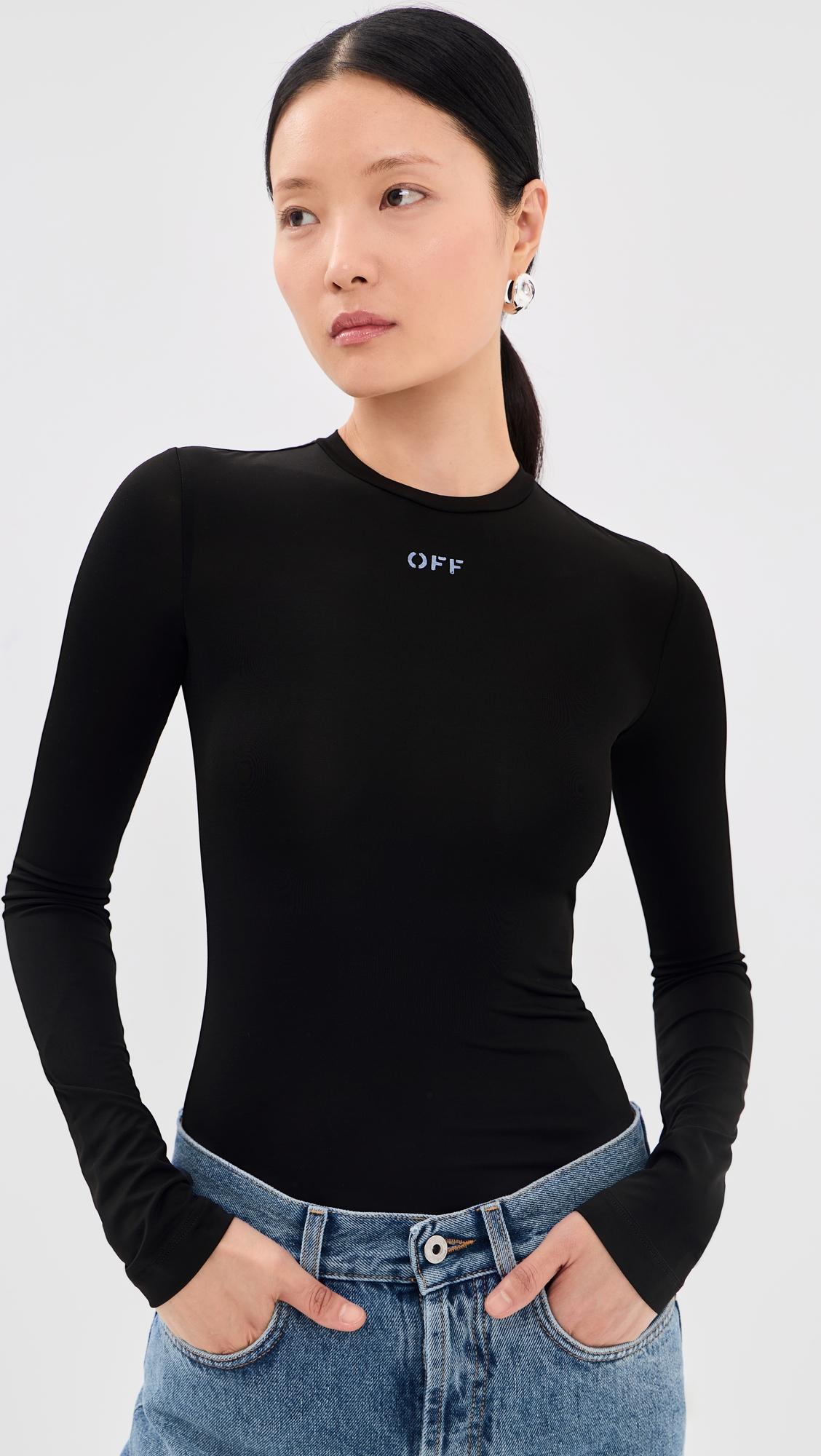 off stamp second skin long sleeve crew tee