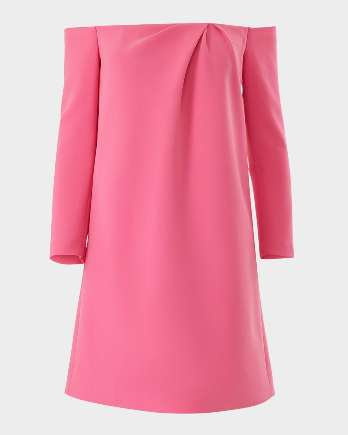 off-the-shoulder 3/4-sleeve mini dress