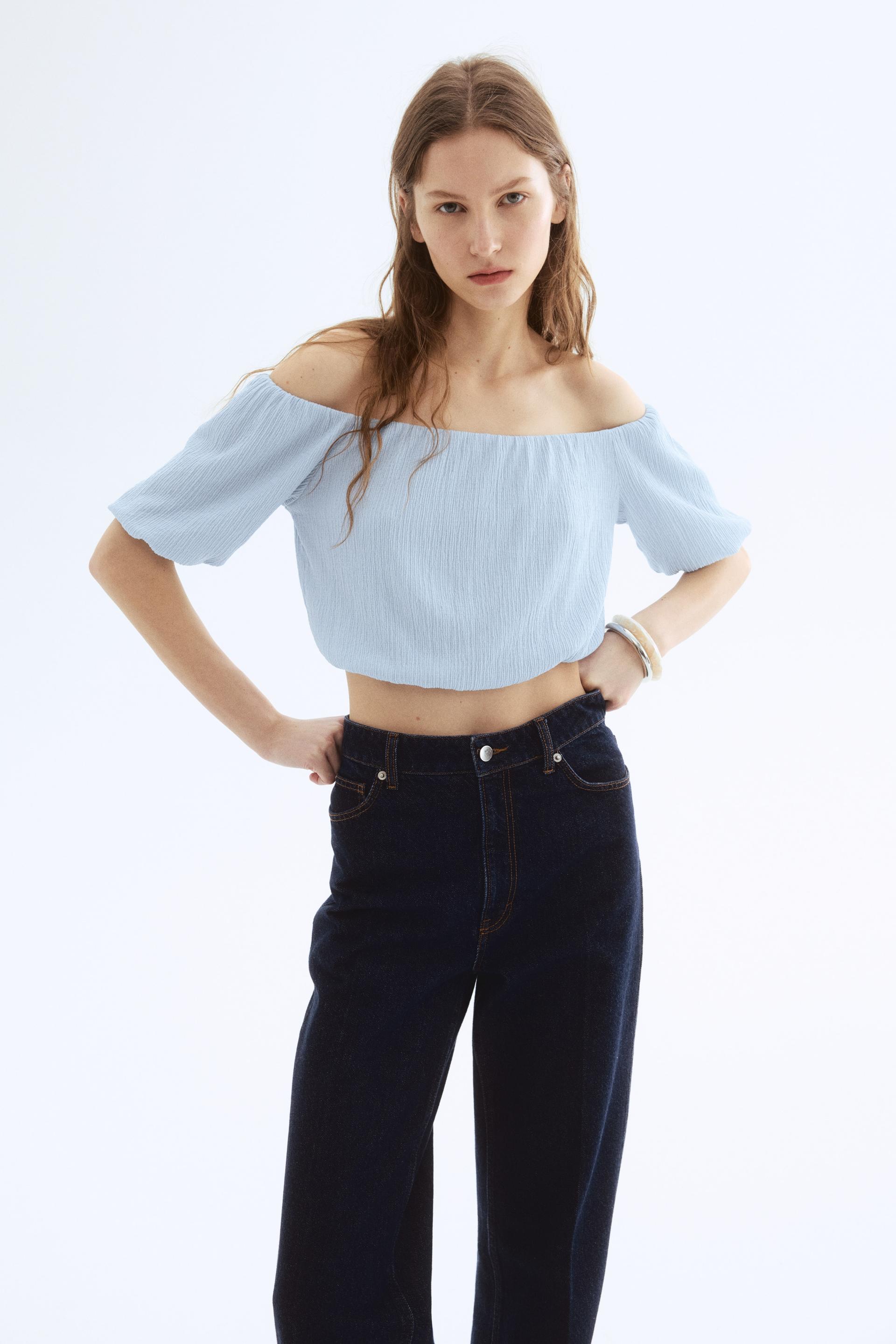 off-the-shoulder crop top