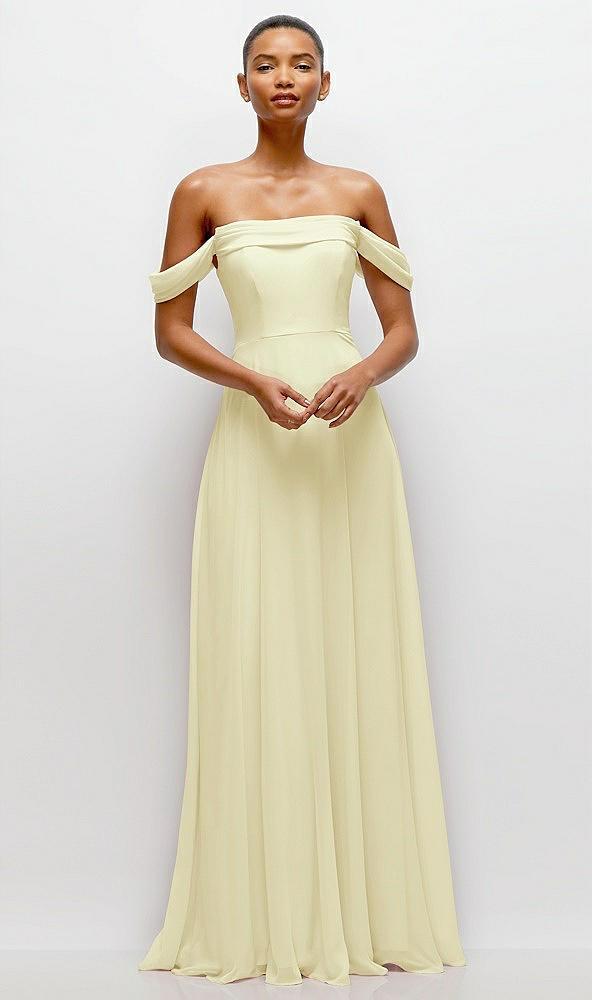 off-the-shoulder draped neckline maxi dress