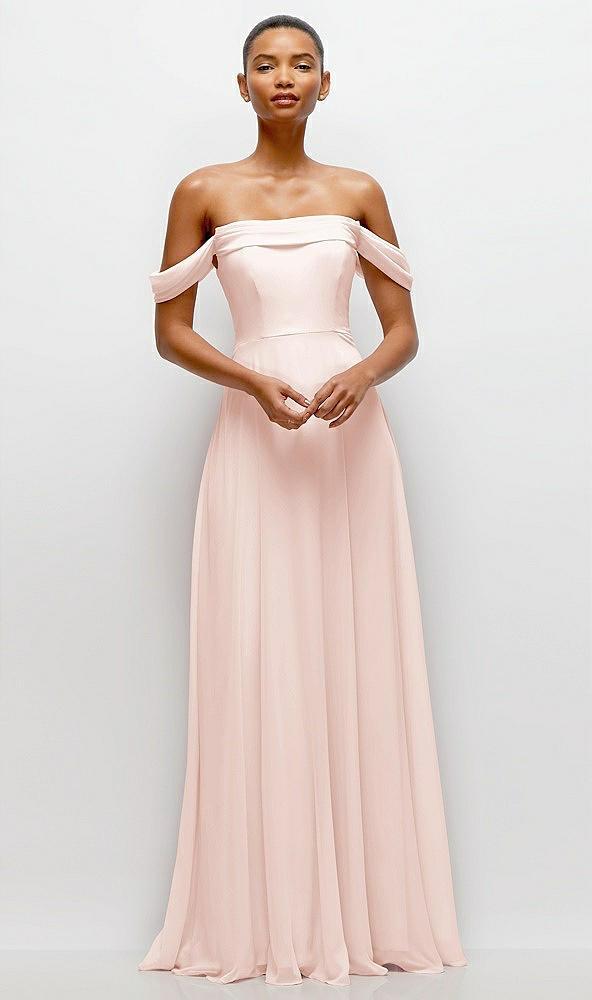 off-the-shoulder draped neckline maxi dress
