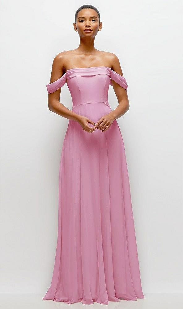 off-the-shoulder draped neckline maxi dress