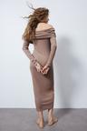 off-the-shoulder dress with foldover edge