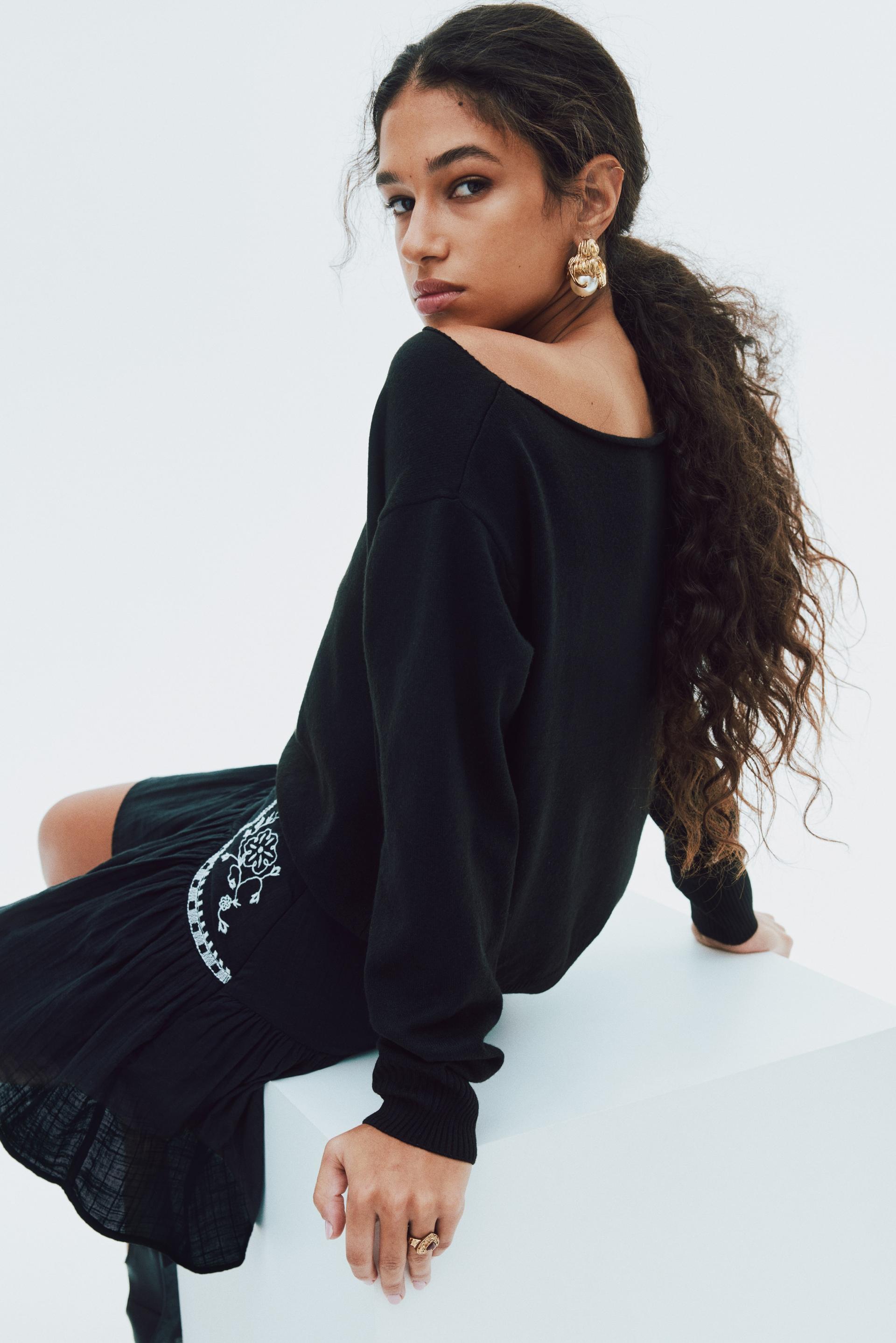 off-the-shoulder sweater