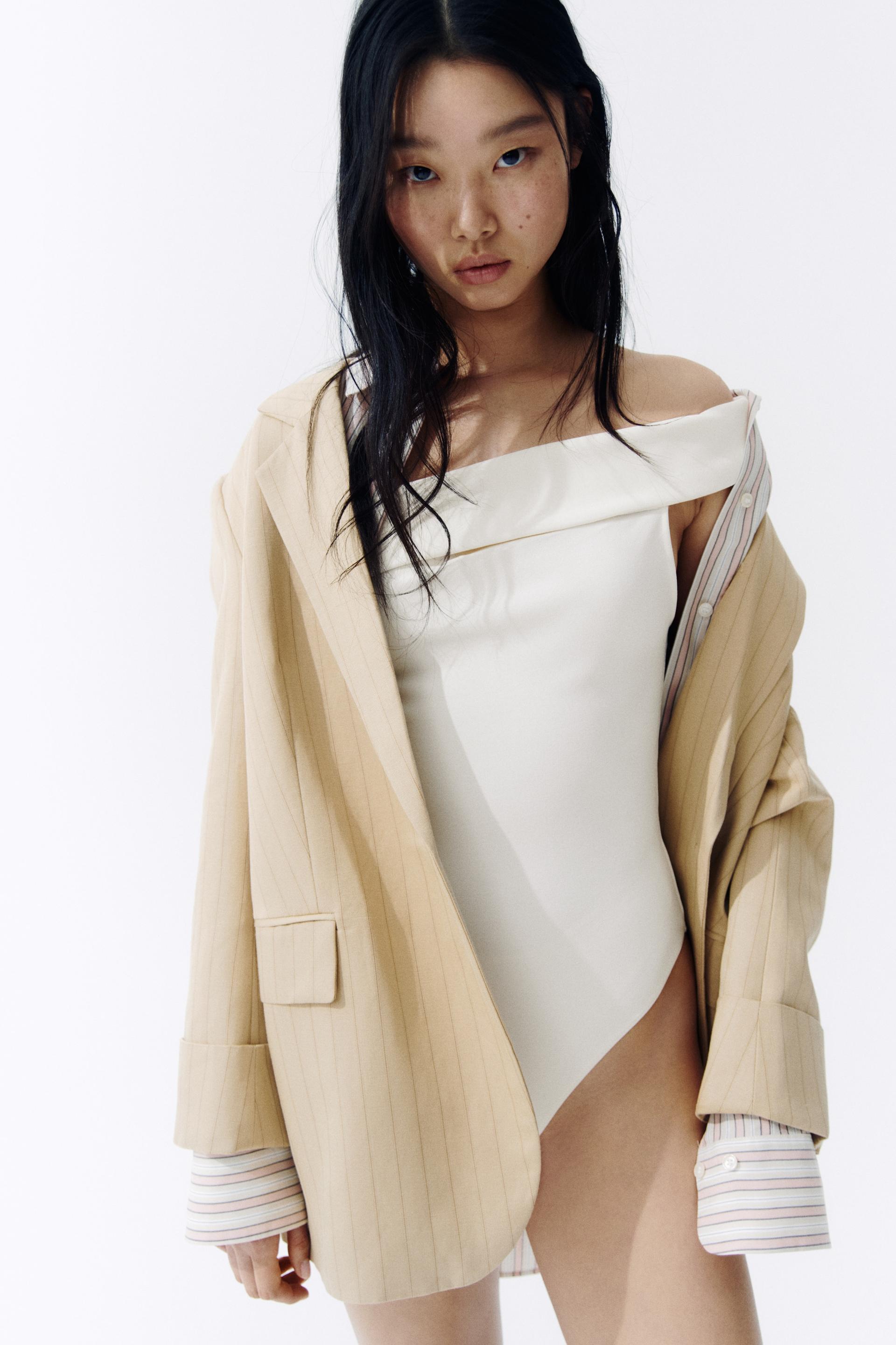 off-the-shoulder thong bodysuit