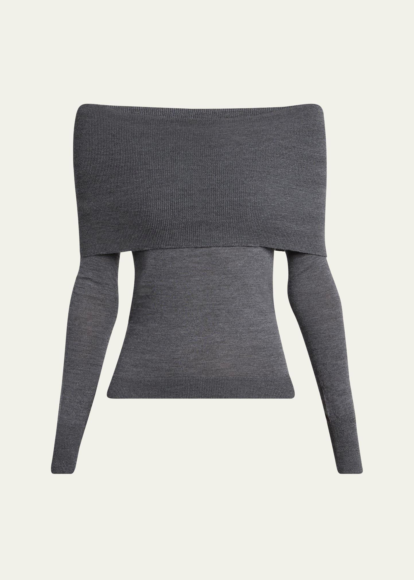 off-the-shoulder wool sweater