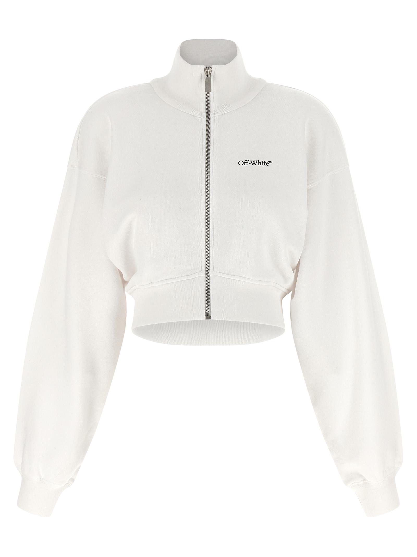 off-white arrow glowing flower sweatshirt white cotton - women