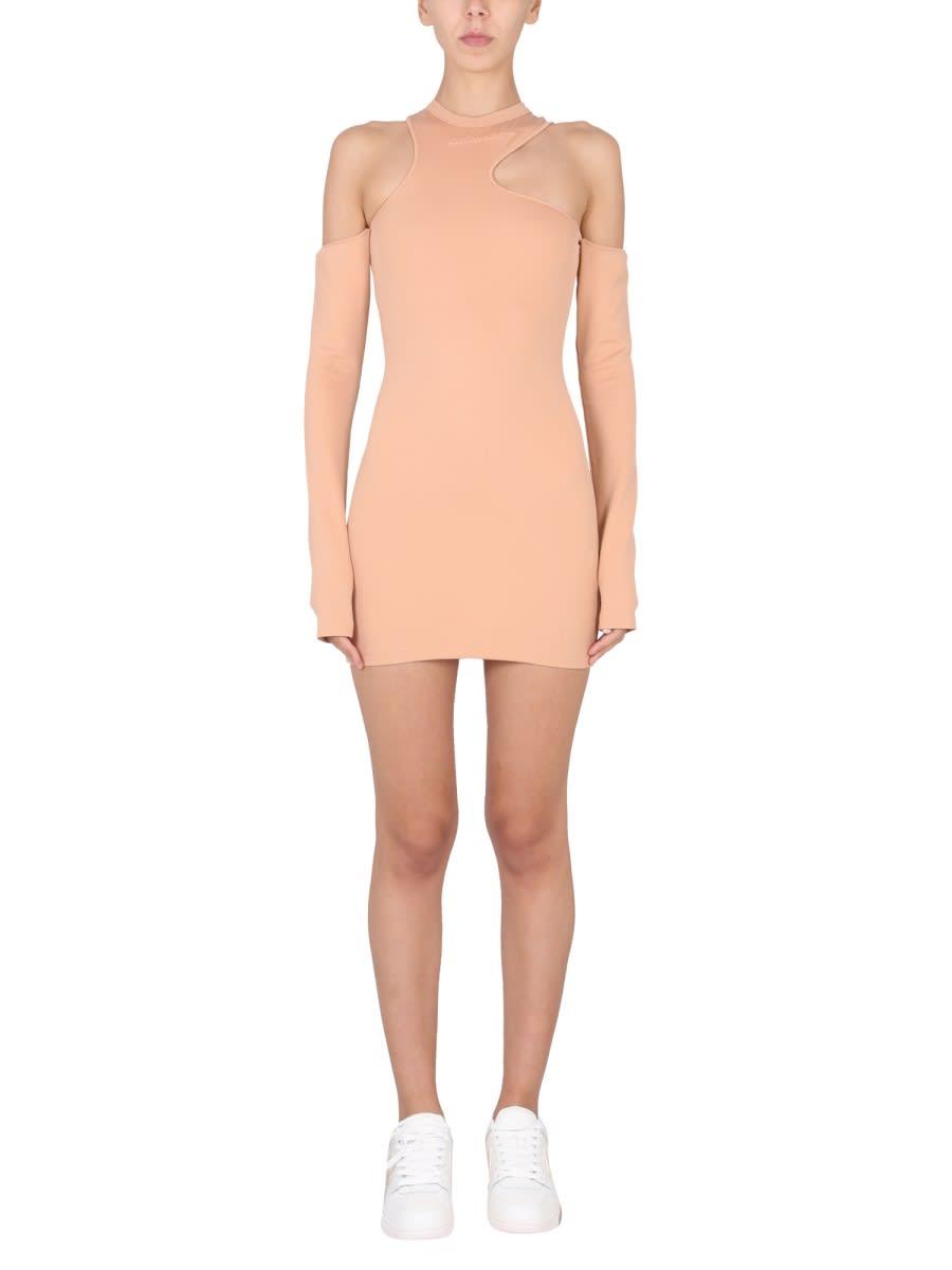 off-white asymmetric mini dress