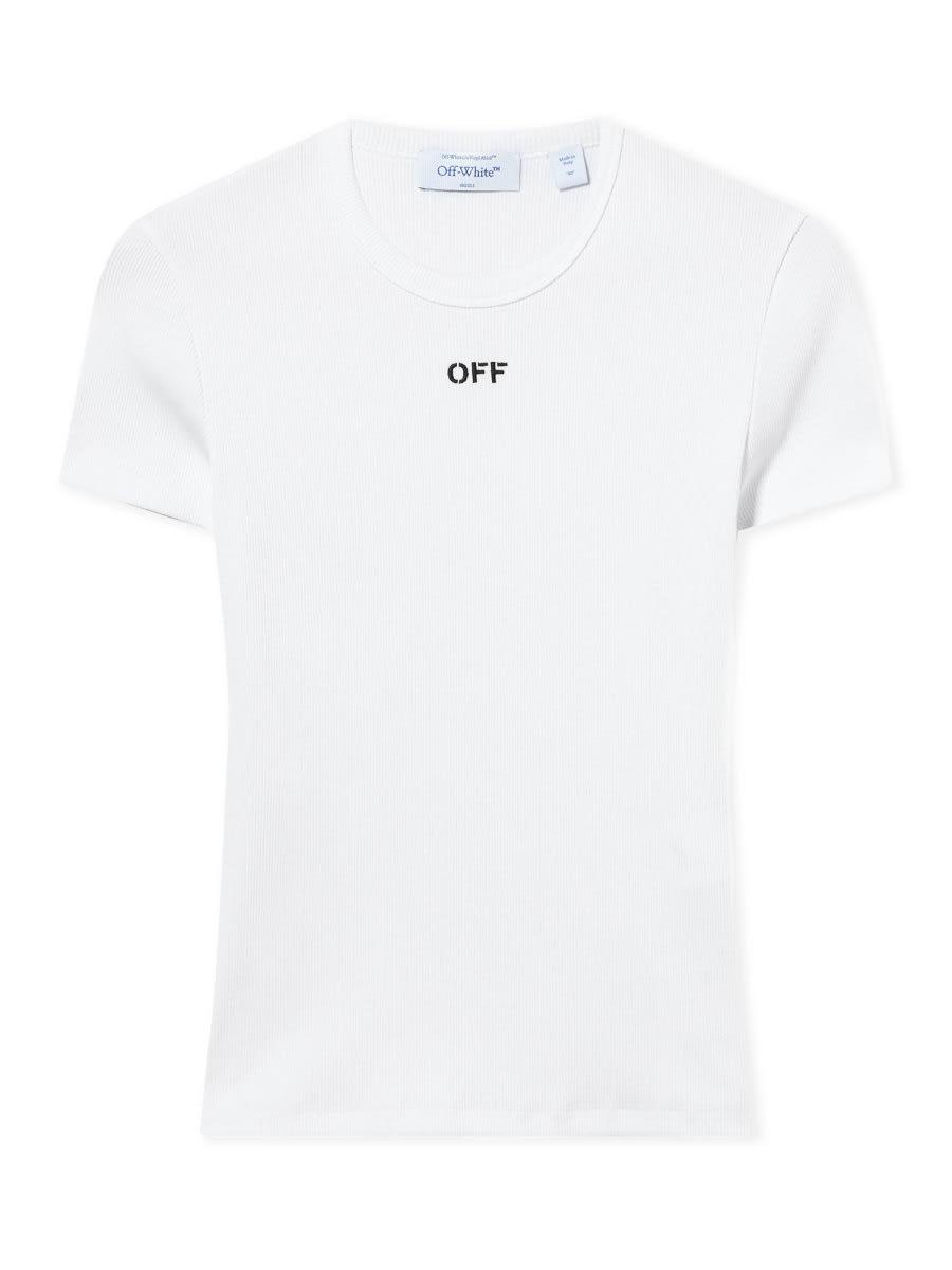 off-white basic t-shirt with logo