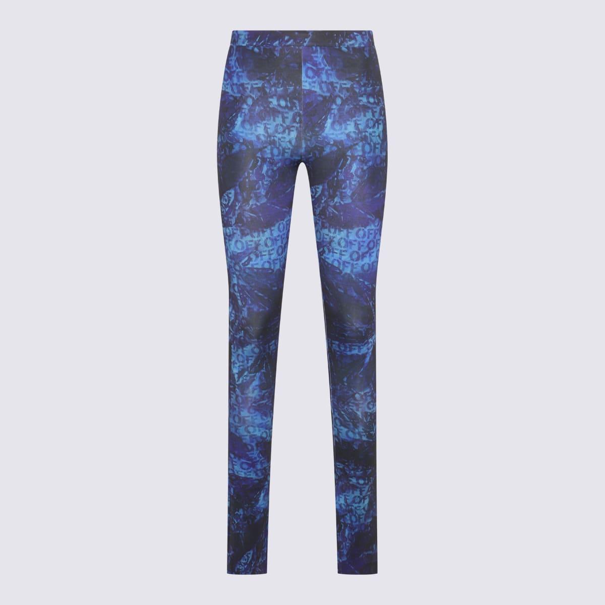 off-white blue sleek split leggings pants