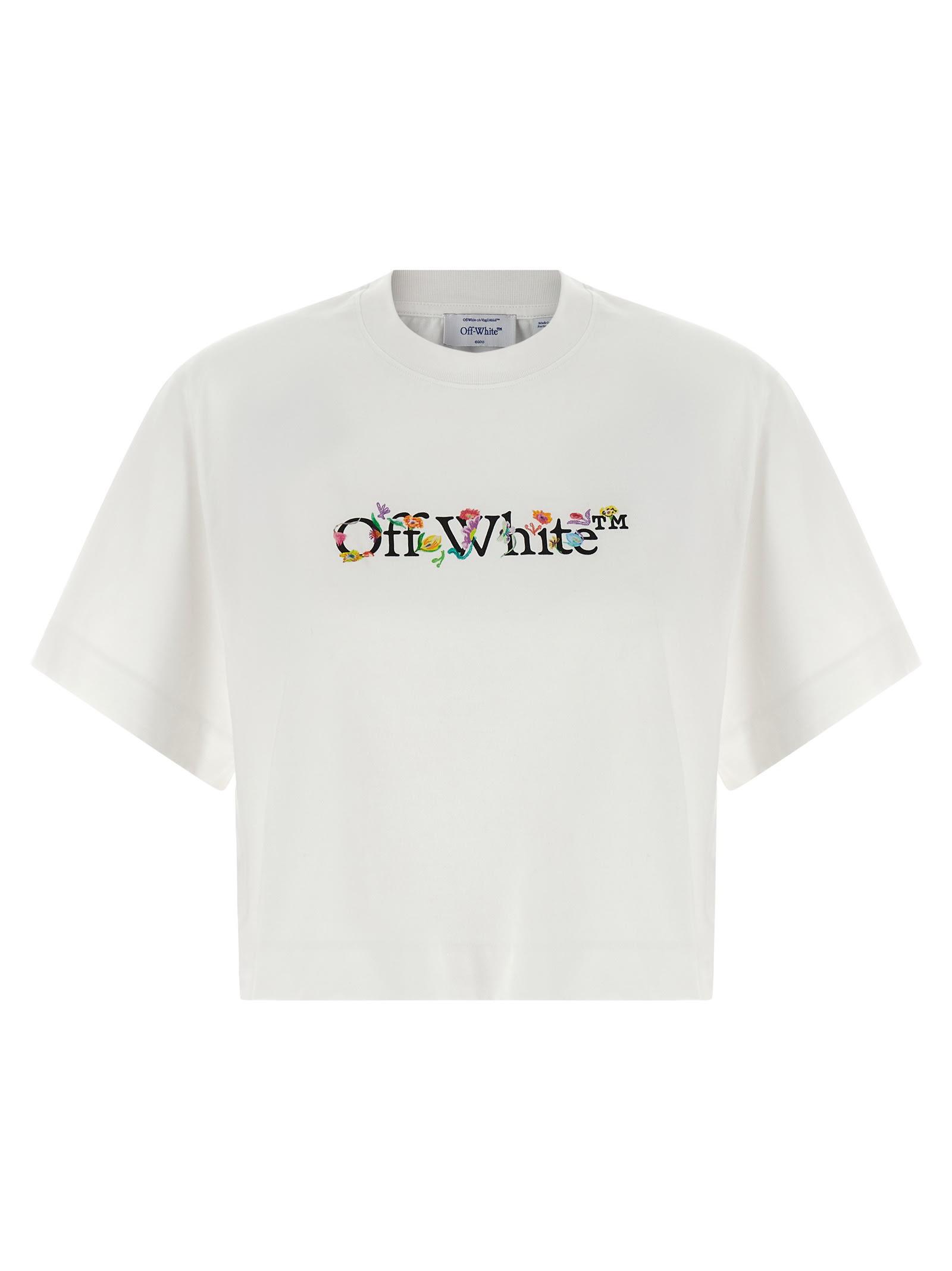 off-white bookish glowing flower t-shirt