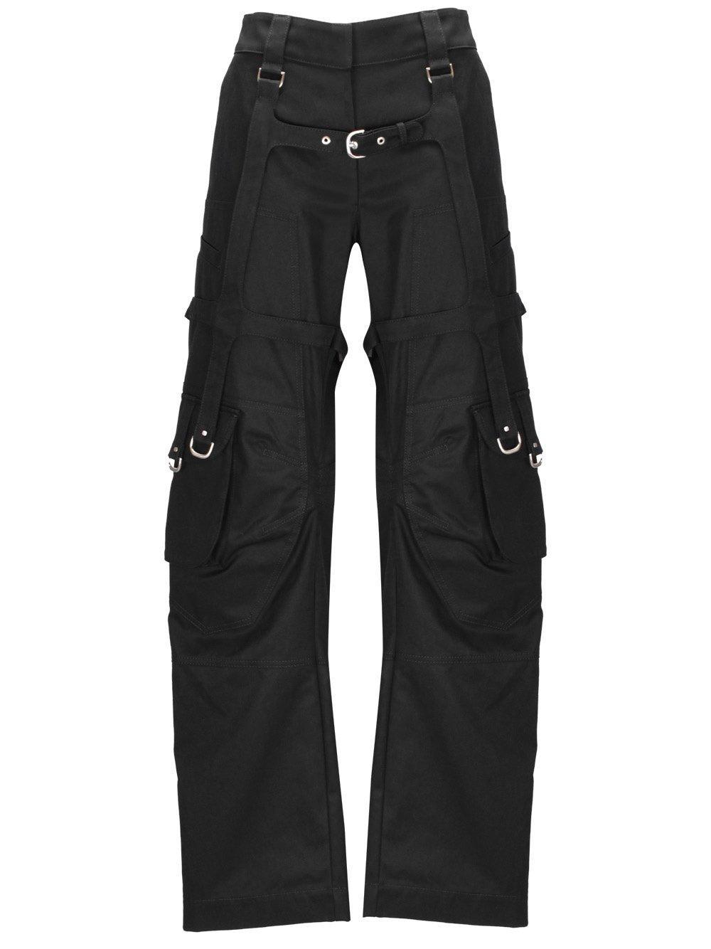 off-white buckle detailed straight leg trousers