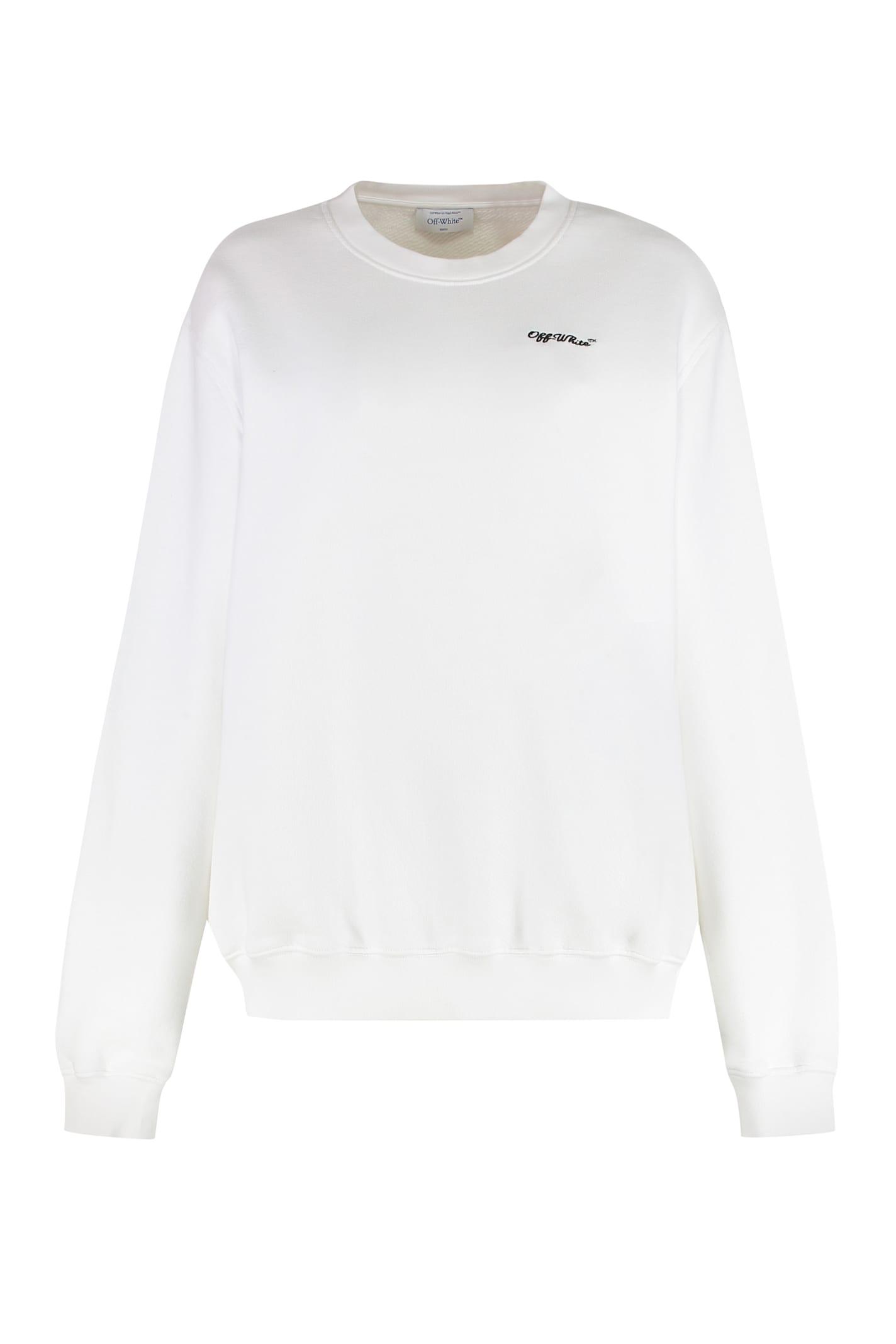 off-white cotton crew-neck sweatshirt