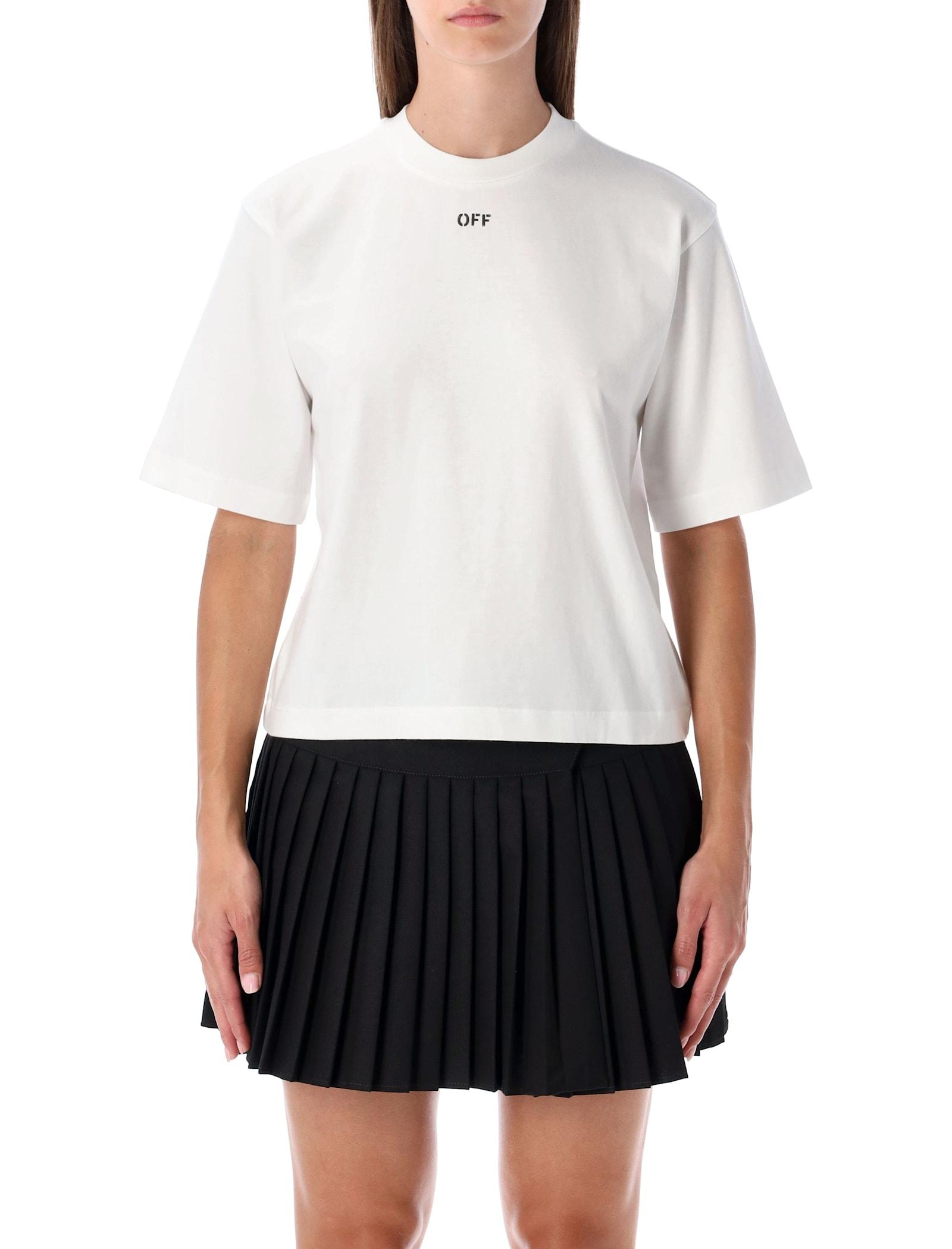 off-white flowers boxy cotton logo t-shirt