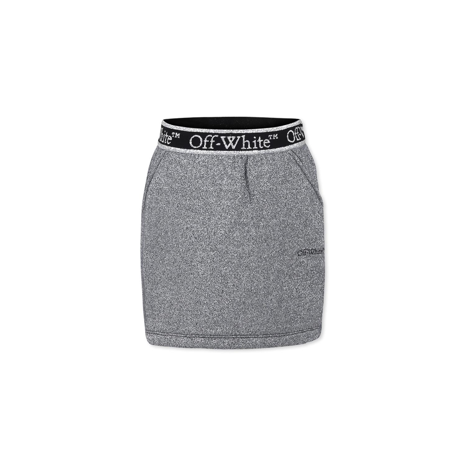 off-white grey skirt for girl with logo