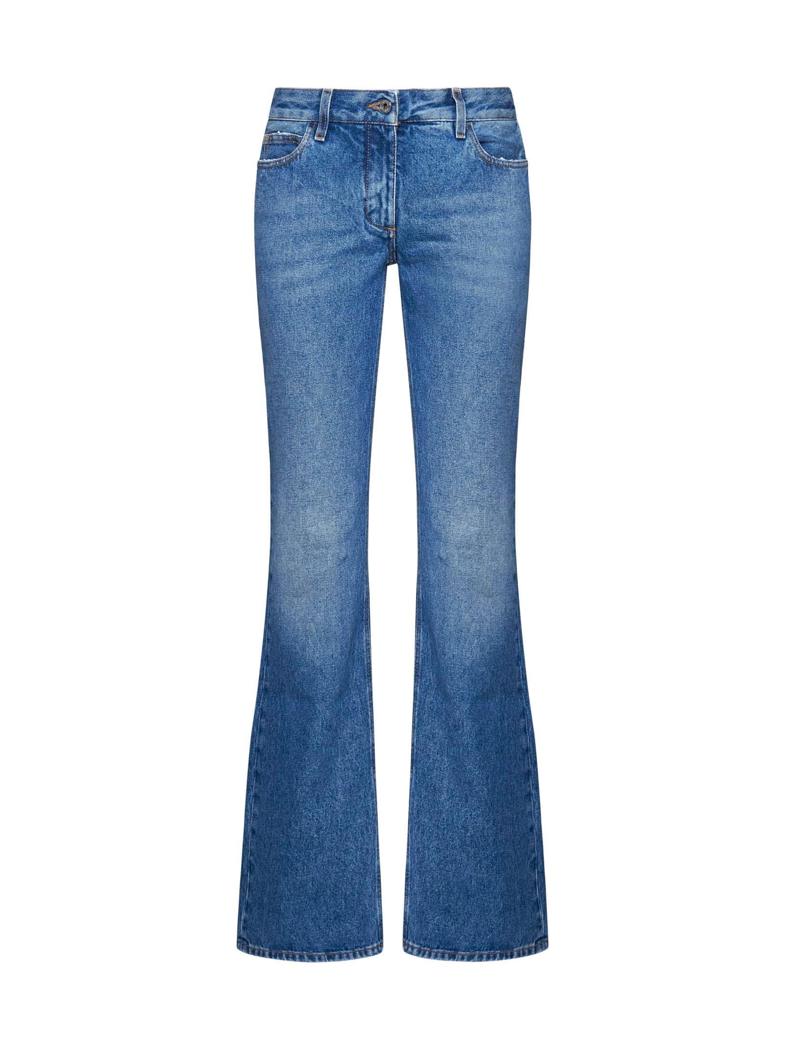 off-white high-rise flared jeans
