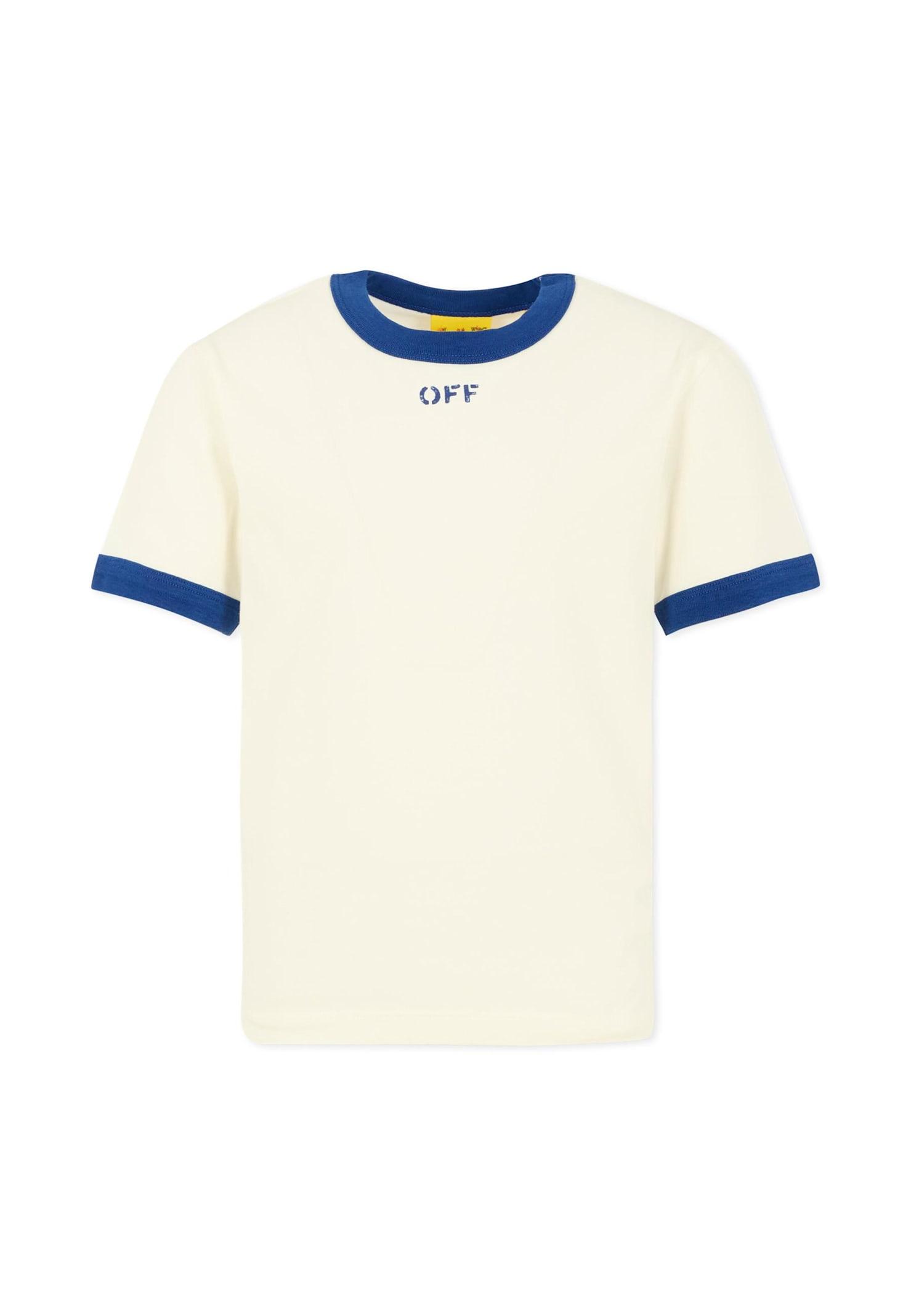 off-white ivory t-shirt for girl with logo