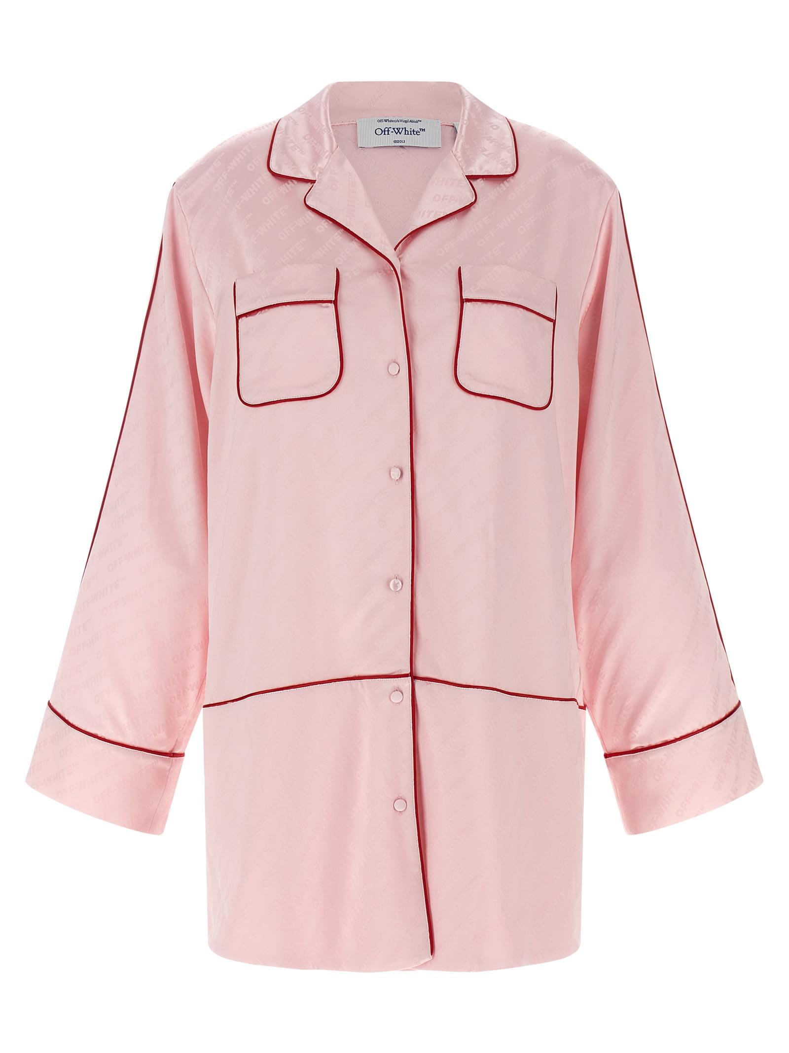 off-white jacquard satin new roxy pajama shirt