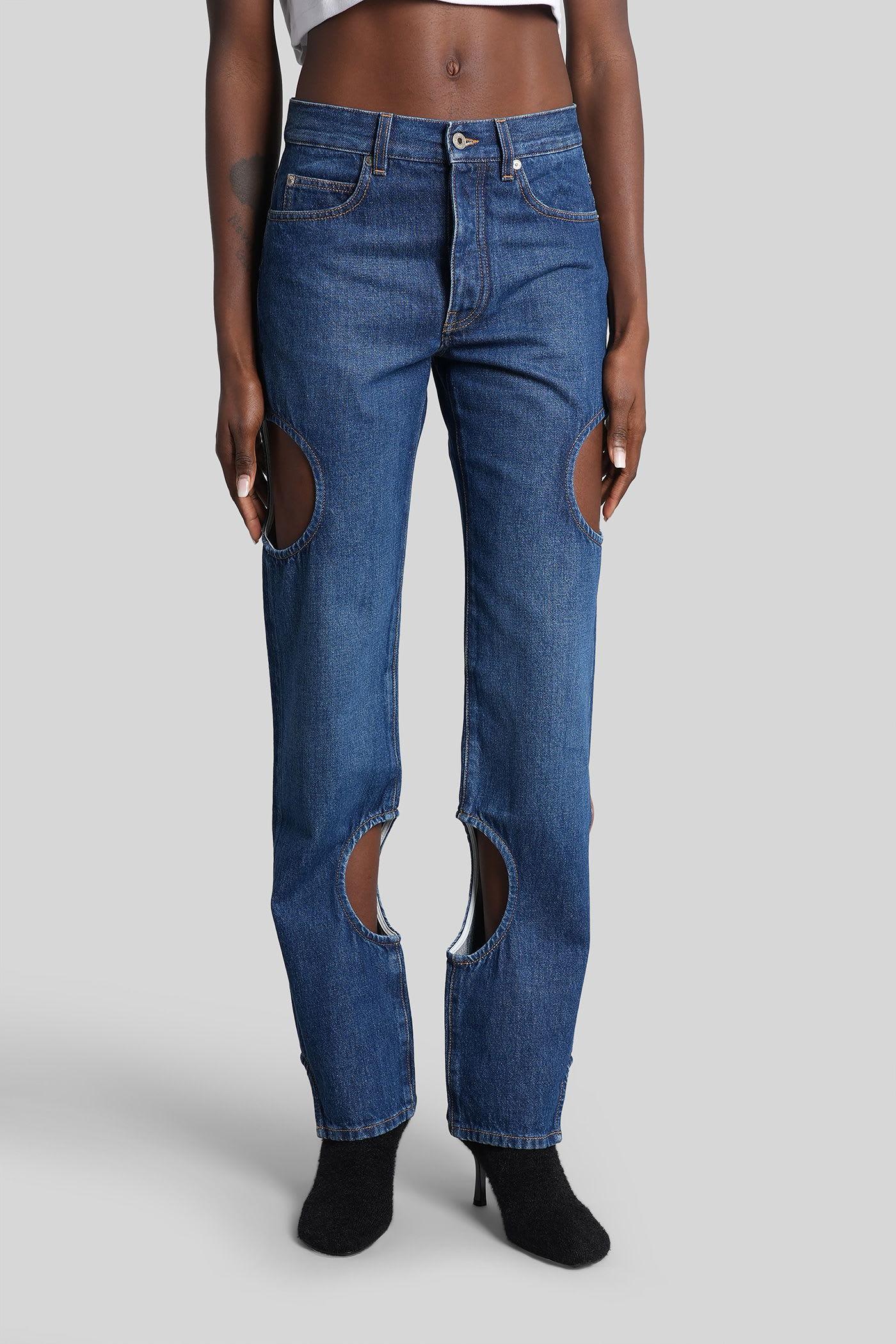 off-white jeans in blue cotton