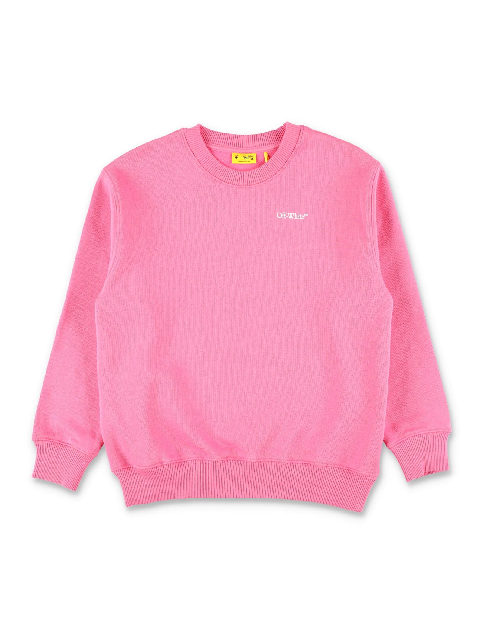 off-white kids arrow logo pink crewneck sweatshirt
