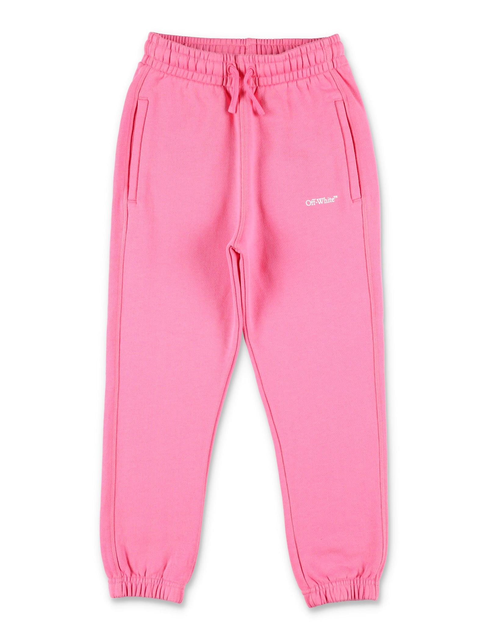 off-white kids logo jogging pants in pink