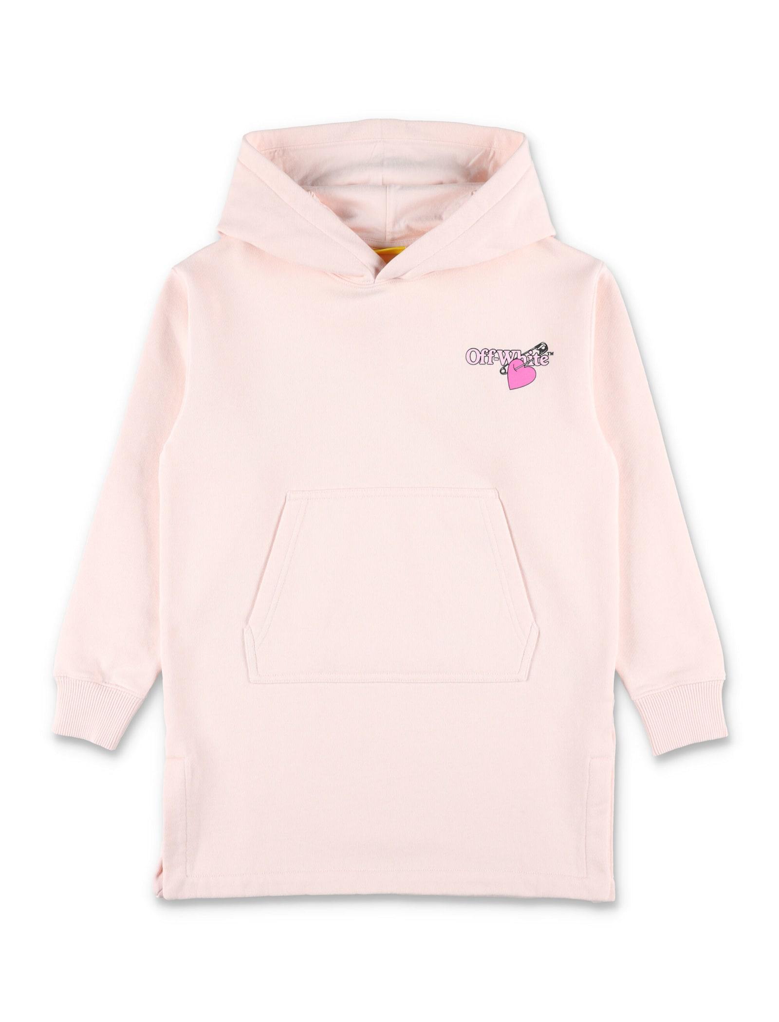 off-white kids pop heart pink hoodie sweatshirt