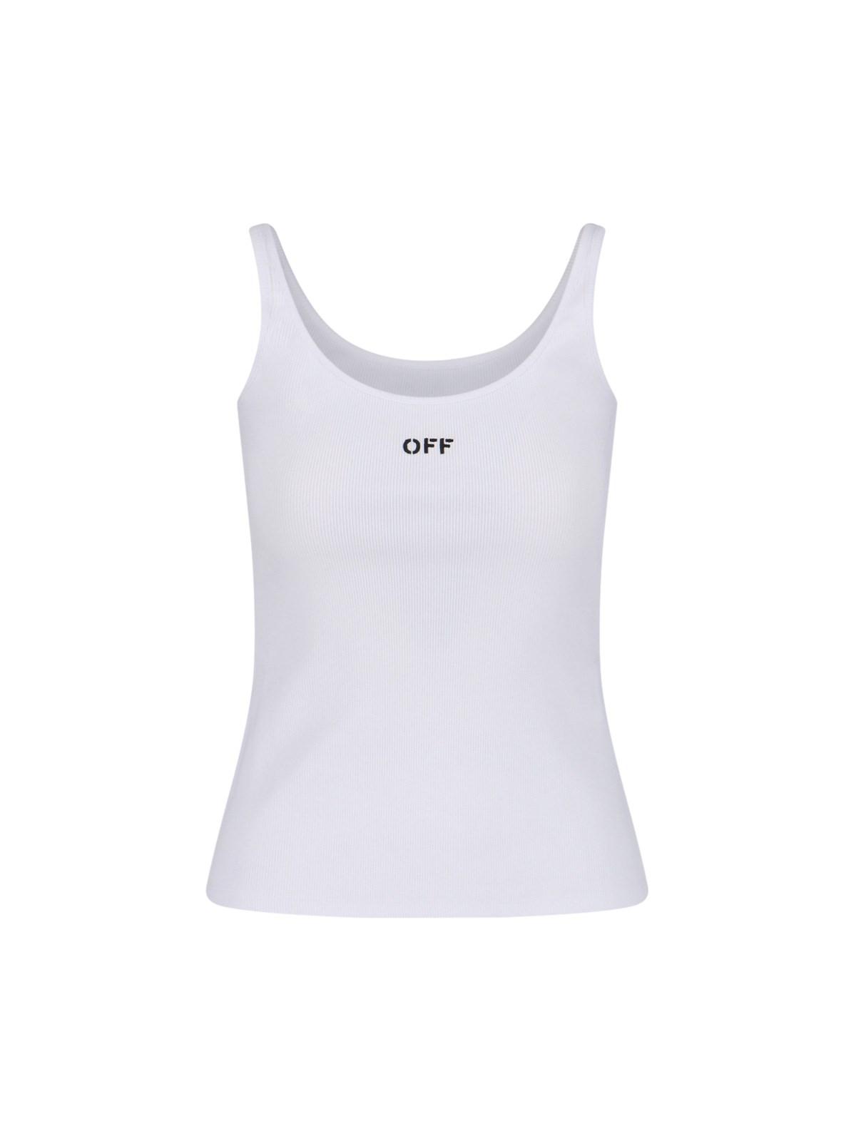 off-white logo tank top