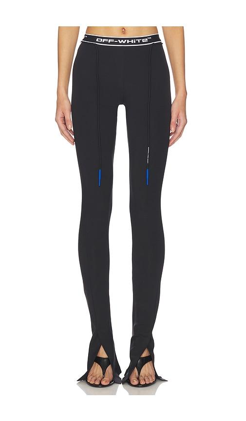 off-white logoband split legging in black in black.