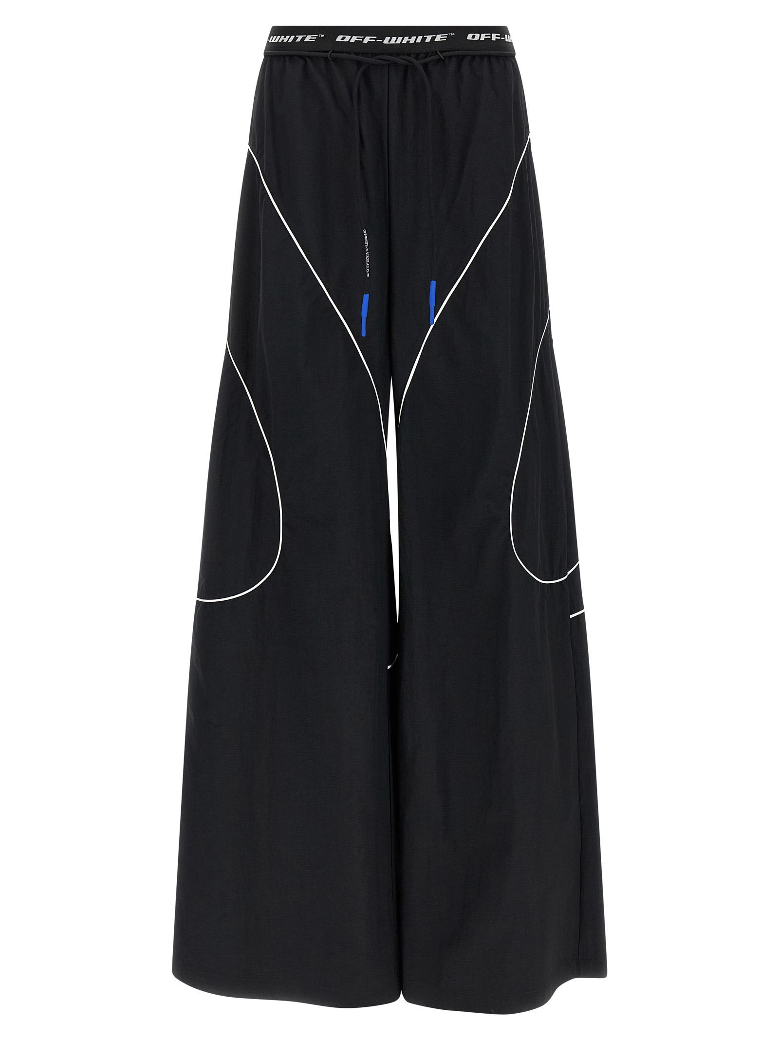 off-white logoband track joggers black polyamide pant - women