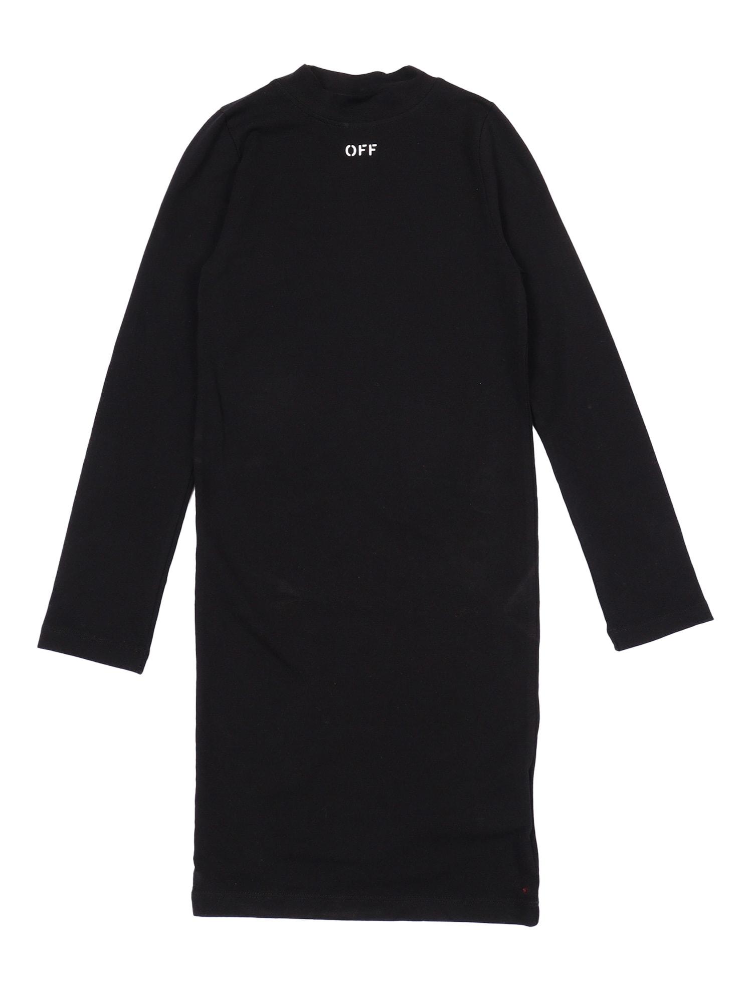 off-white off stamp 2nd skin dress black - white
