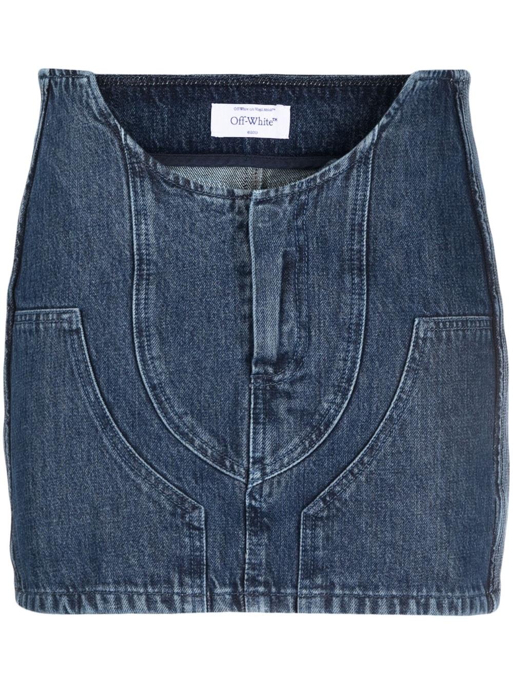 off-white off white skirts blue cotton - women