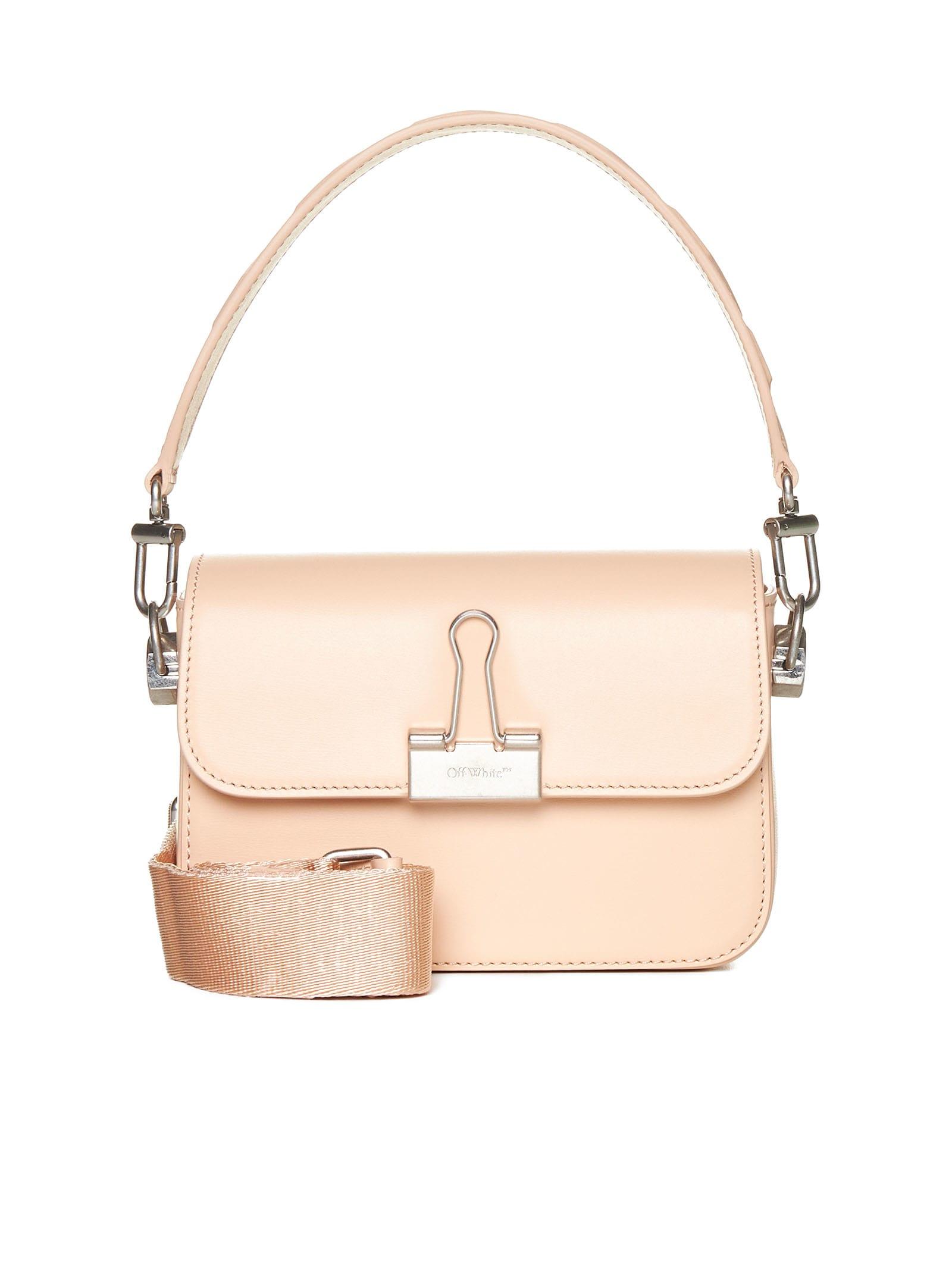 off-white plain binder leather shoulder bag