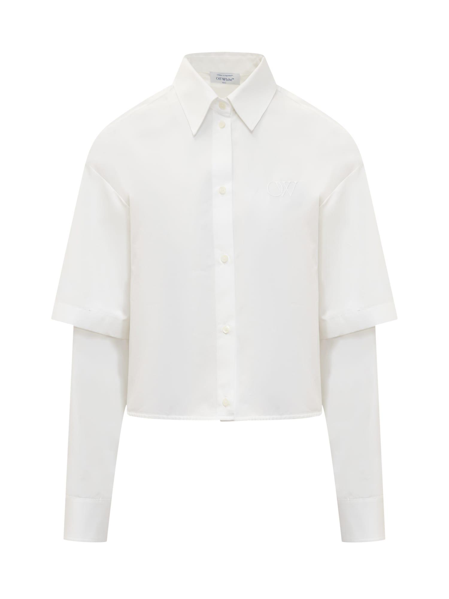 off-white poplin bookish baseball shirt