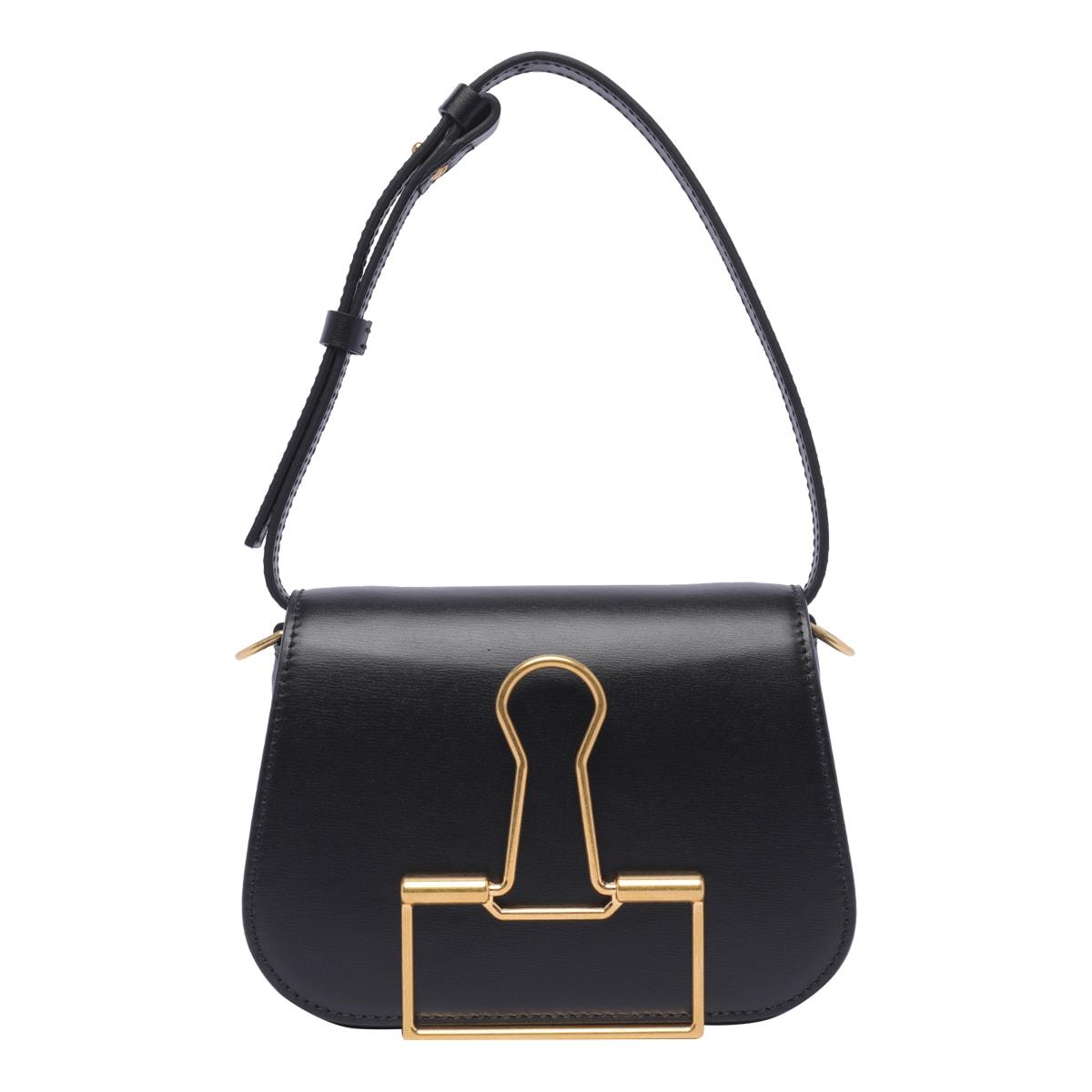 off-white skeleton binder leather shoulder bag