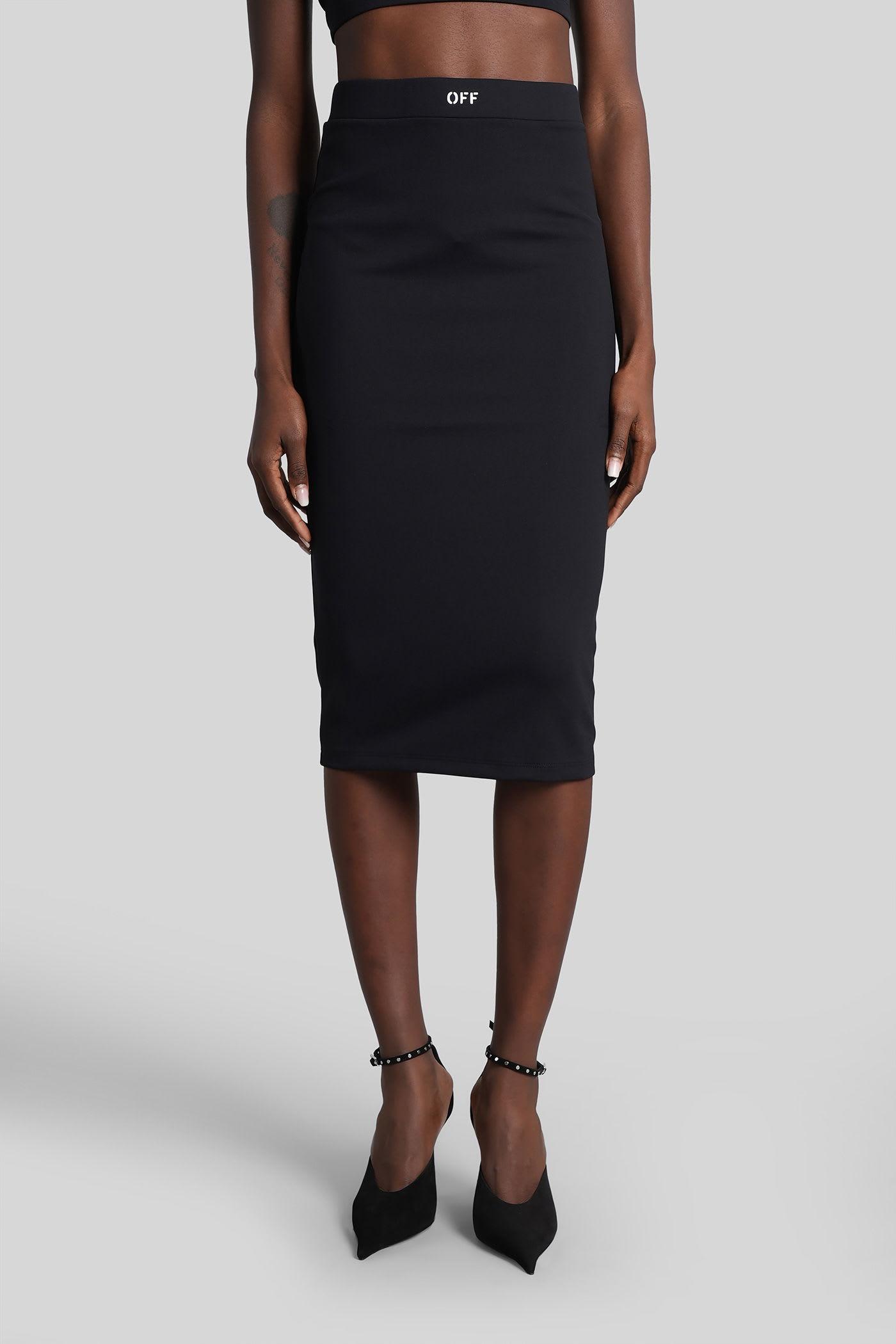 off-white skirt in black polyamide