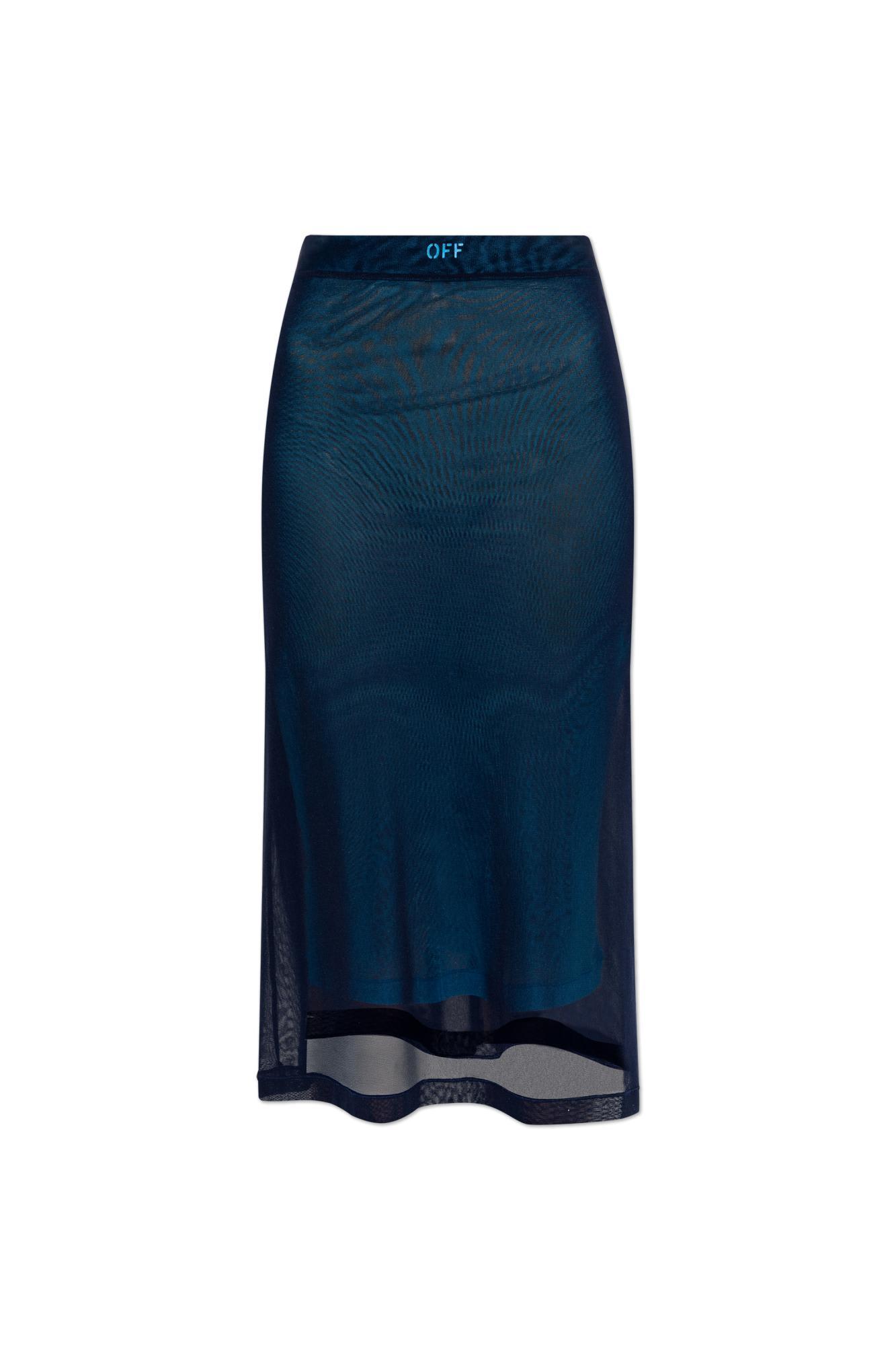 off-white skirt with logo