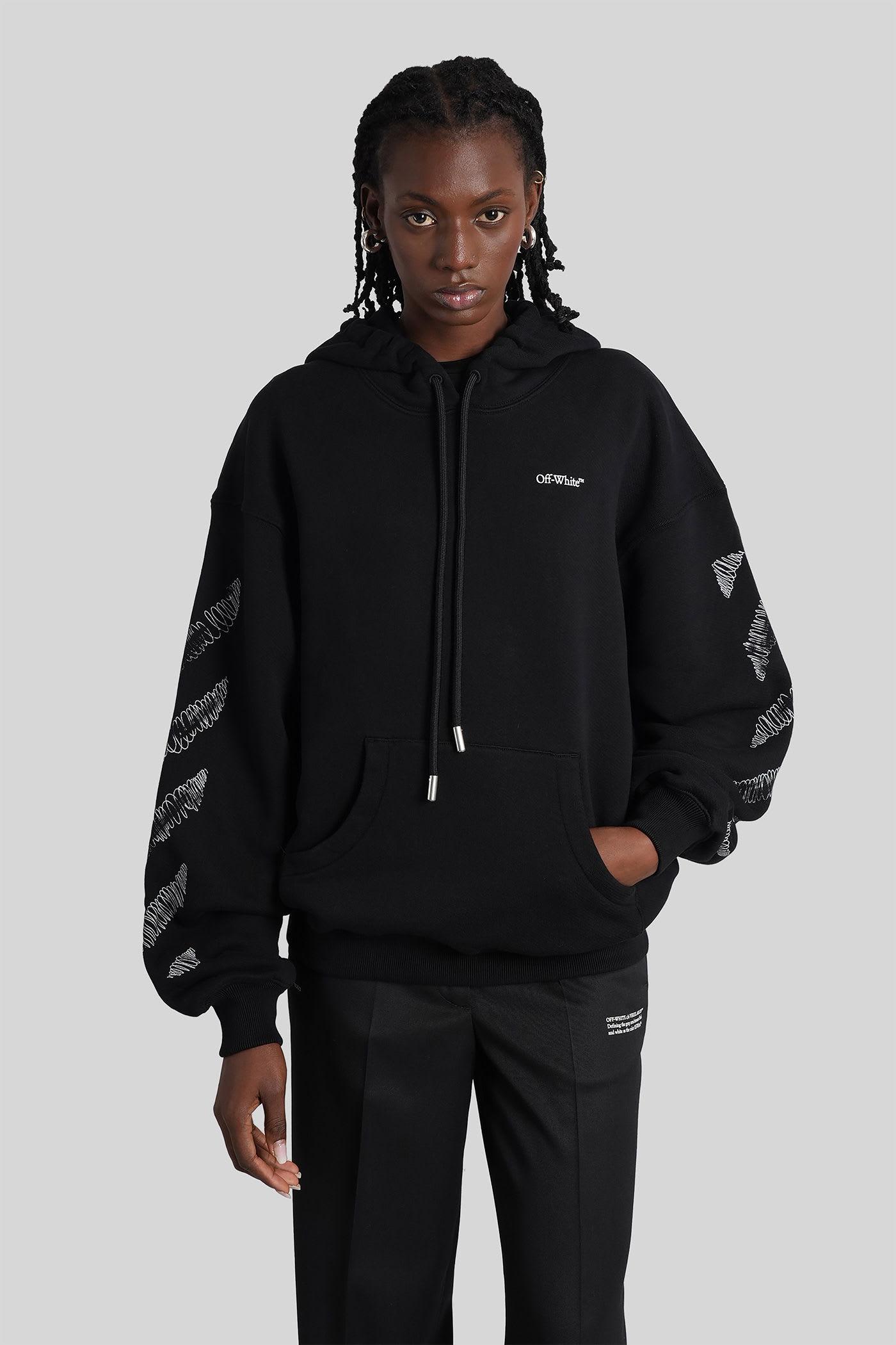 off-white sweatshirt in black cotton