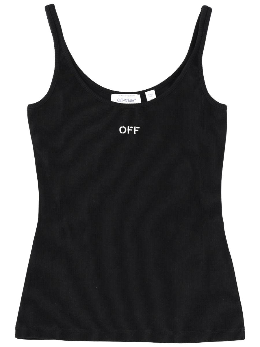 off-white tank top with logo