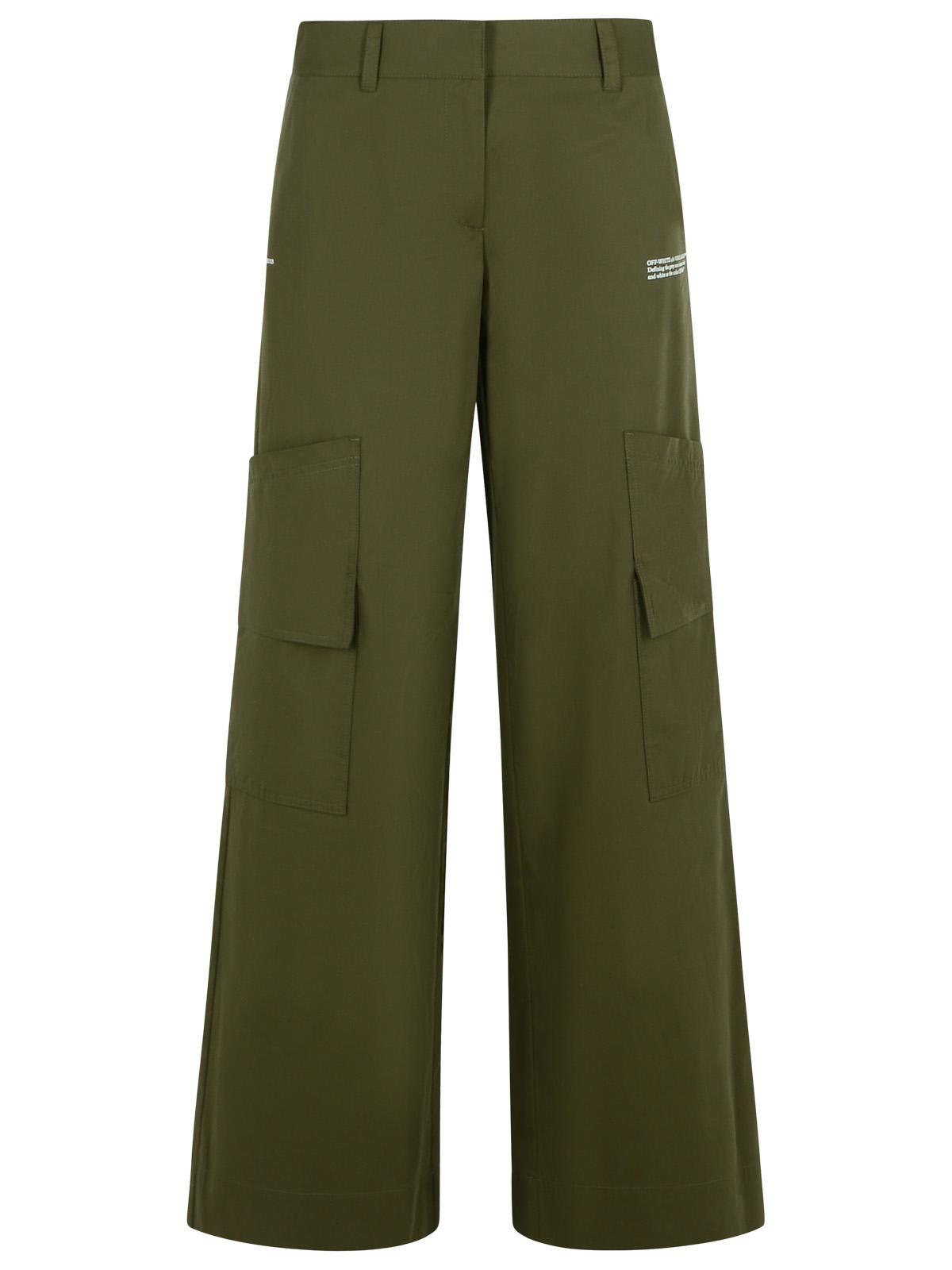 off-white toybox green cotton pants