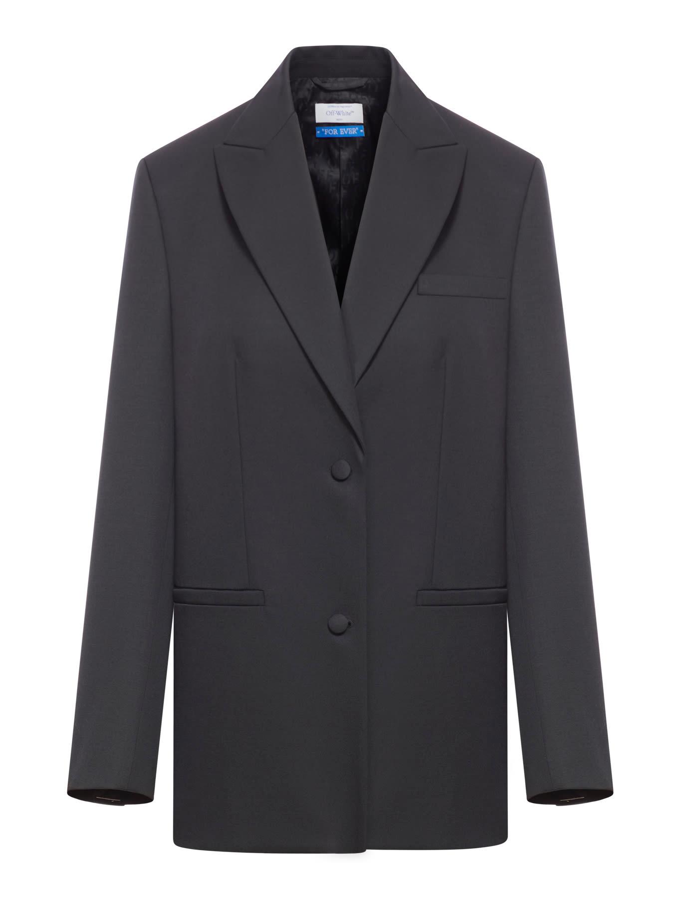 off-white wool blazer