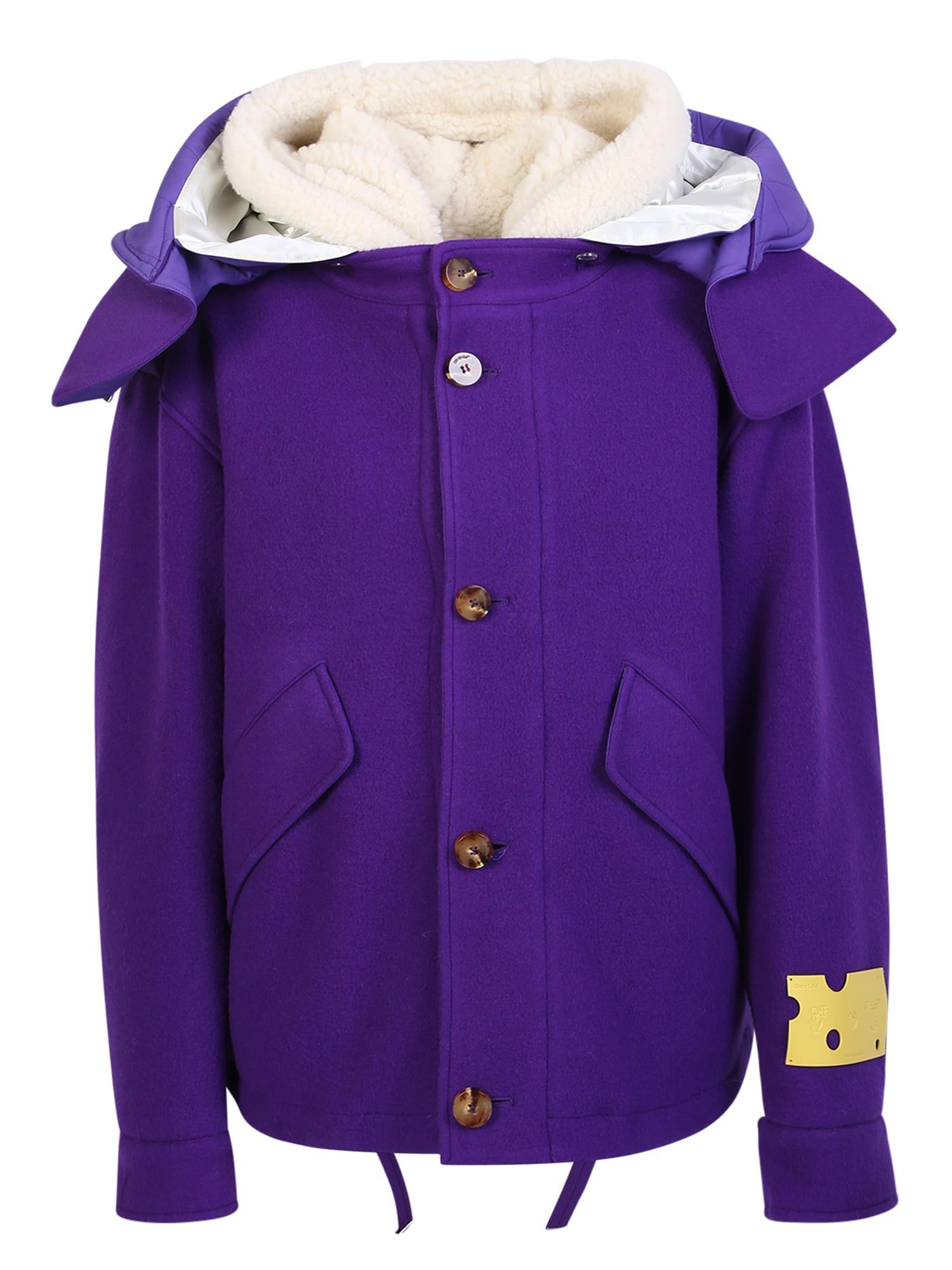 off-white wool parka